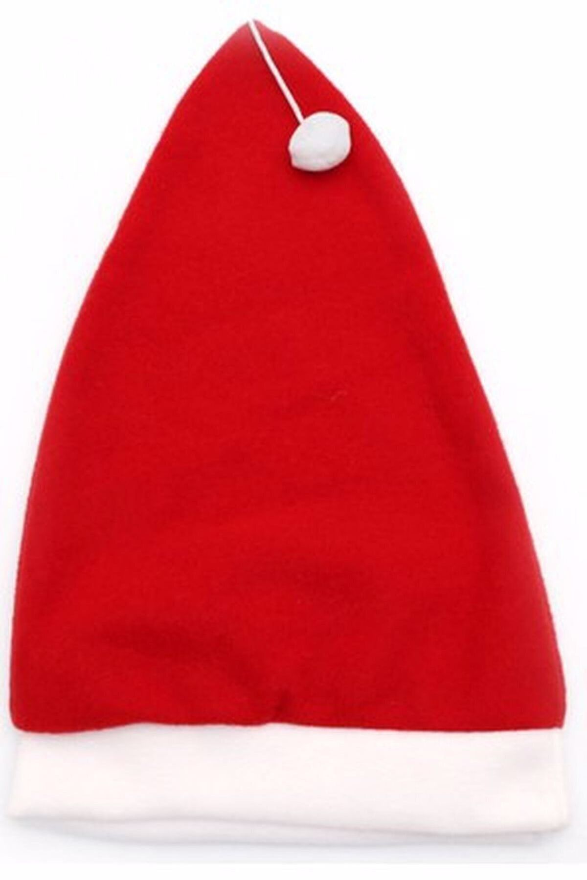 2 Adet Yılbaşı Şapkası Kırmızı Çocuk Şapkası 40 Cm Yılbaşı Şapkası Polar Noel Şapkası_0