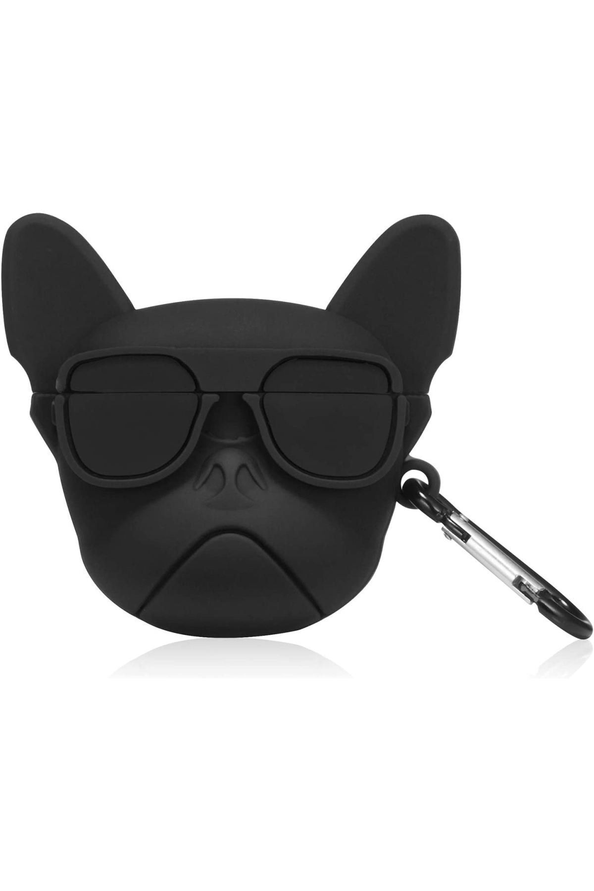 HappyCase Pro  Kulaklık Kılıfı 3d Silikon Siyah French Bulldog Köpek