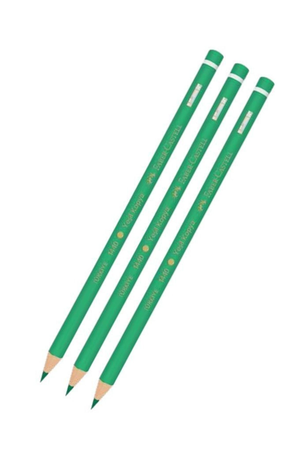 Faber Castell Yeşil Kalem Kopya 3 Adet Faber Yeşil Kurşun Kalem Başlık Kalemi 3 Adet