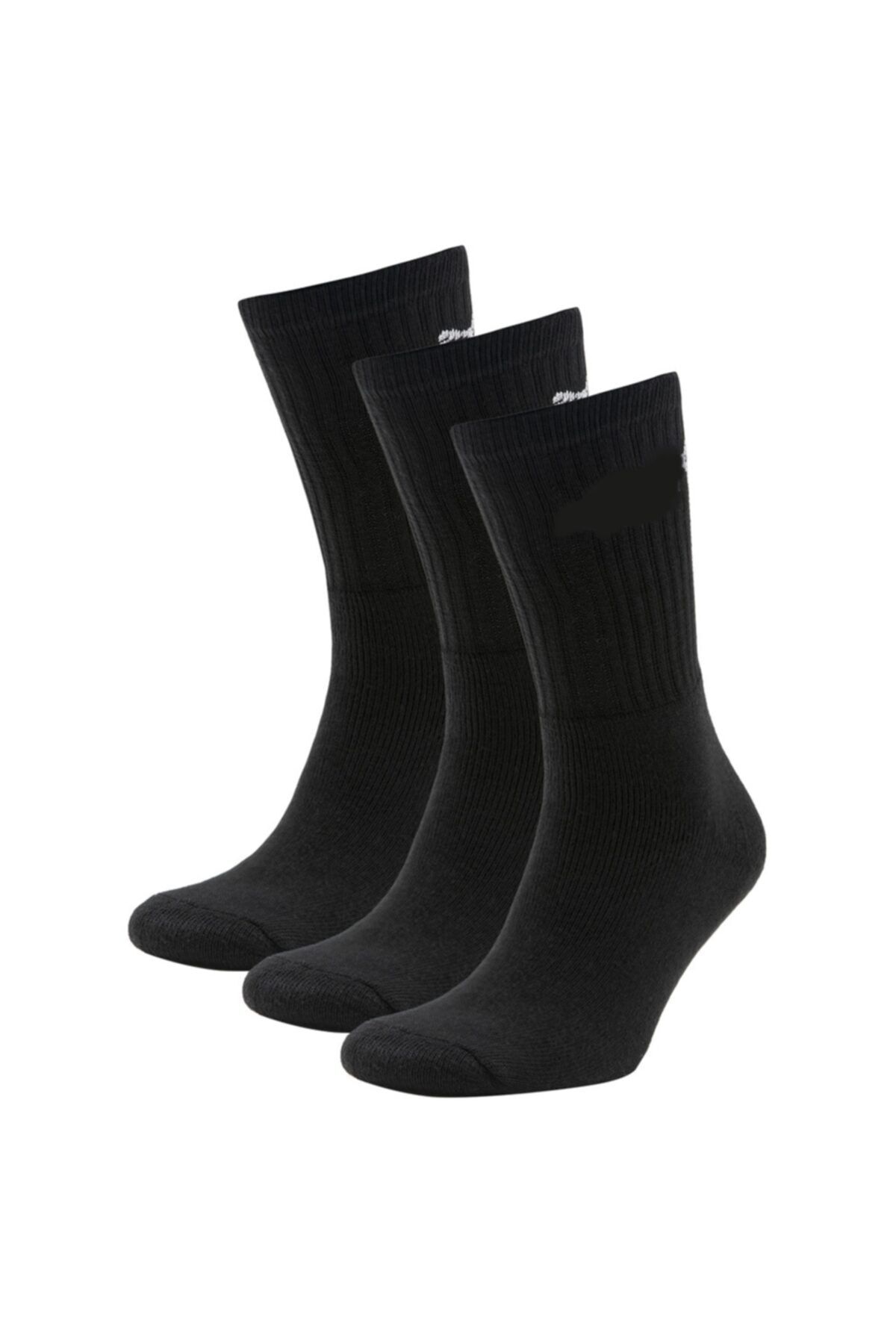 MEFKURE STORE Unisex Siyah Fitness Salon Çorabı Koşu Antrenman Çorabı 3'lü