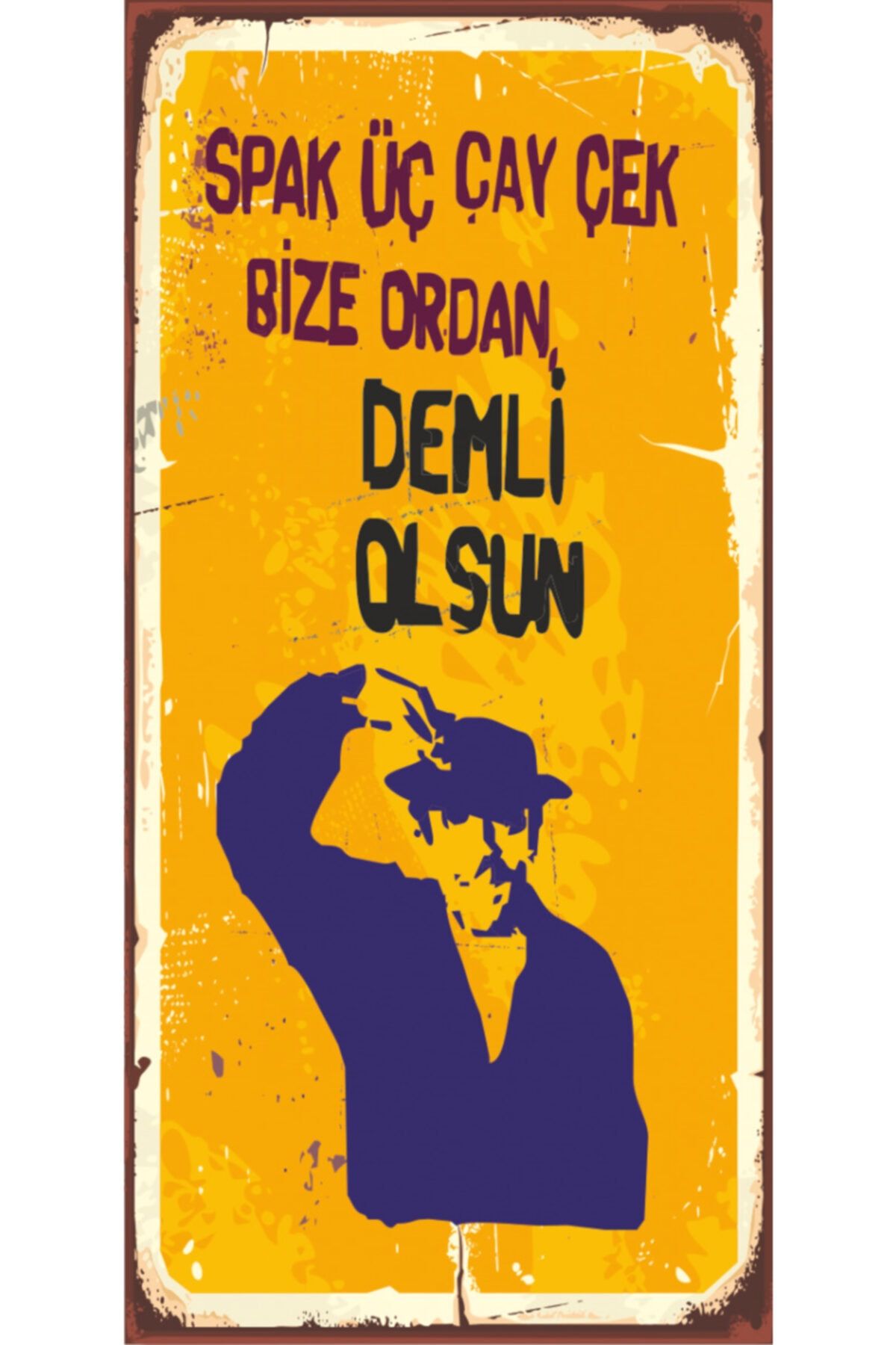 Hayat Poster Sadri Alışık Yeşilçam (10 Cm X 20 Cm) Mini Retro Ahşap Poster