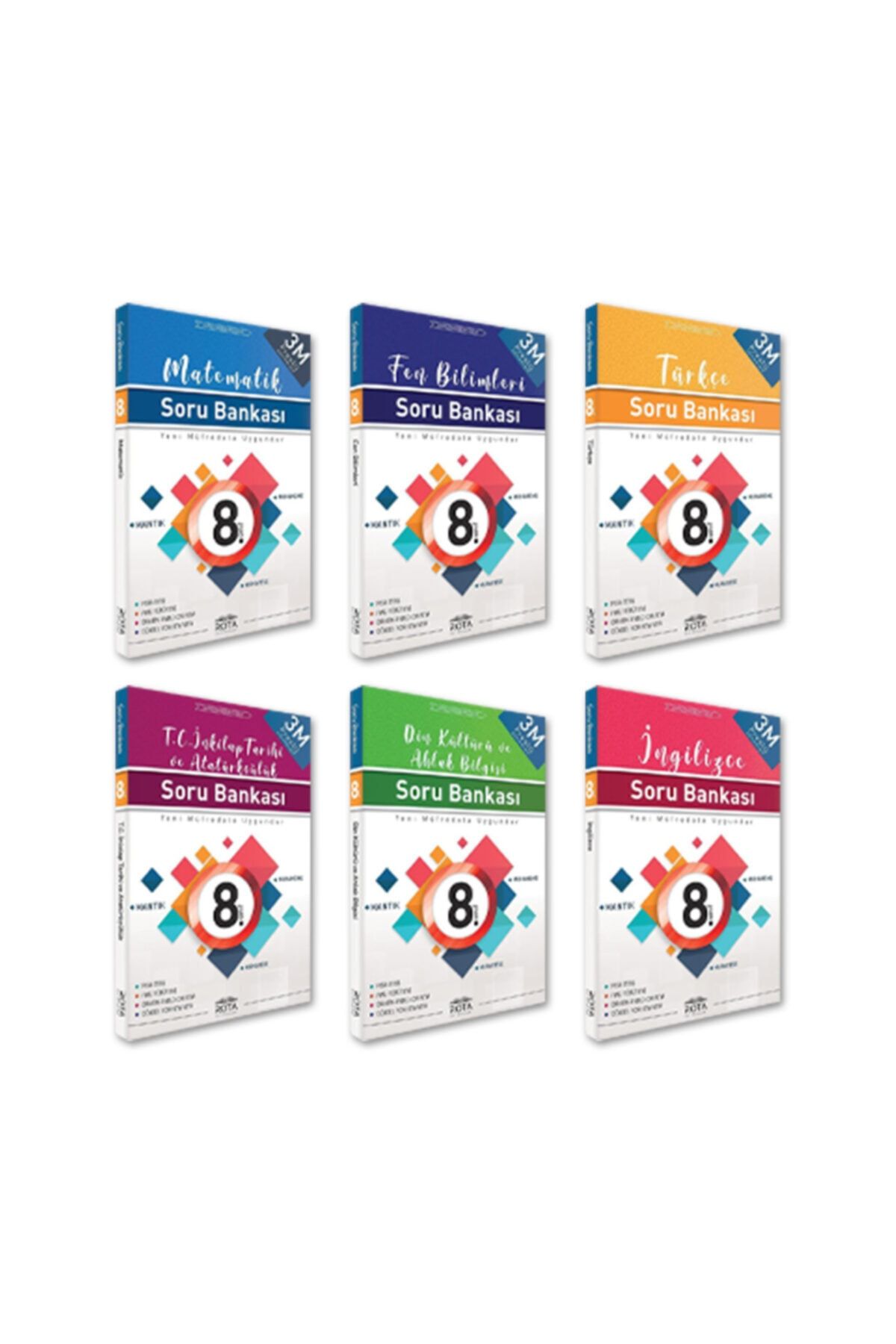 Rota Yayınları 8. Sınıf Lgs Soru Bankası Seti 6 Kitap Tüm Dersler Mantık Muhakeme