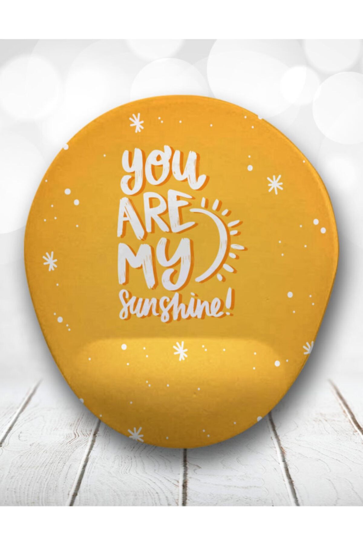 Atölye Çizgi You Are My Sunshine Bilek Destekli Mouse Pad Sarı Oval