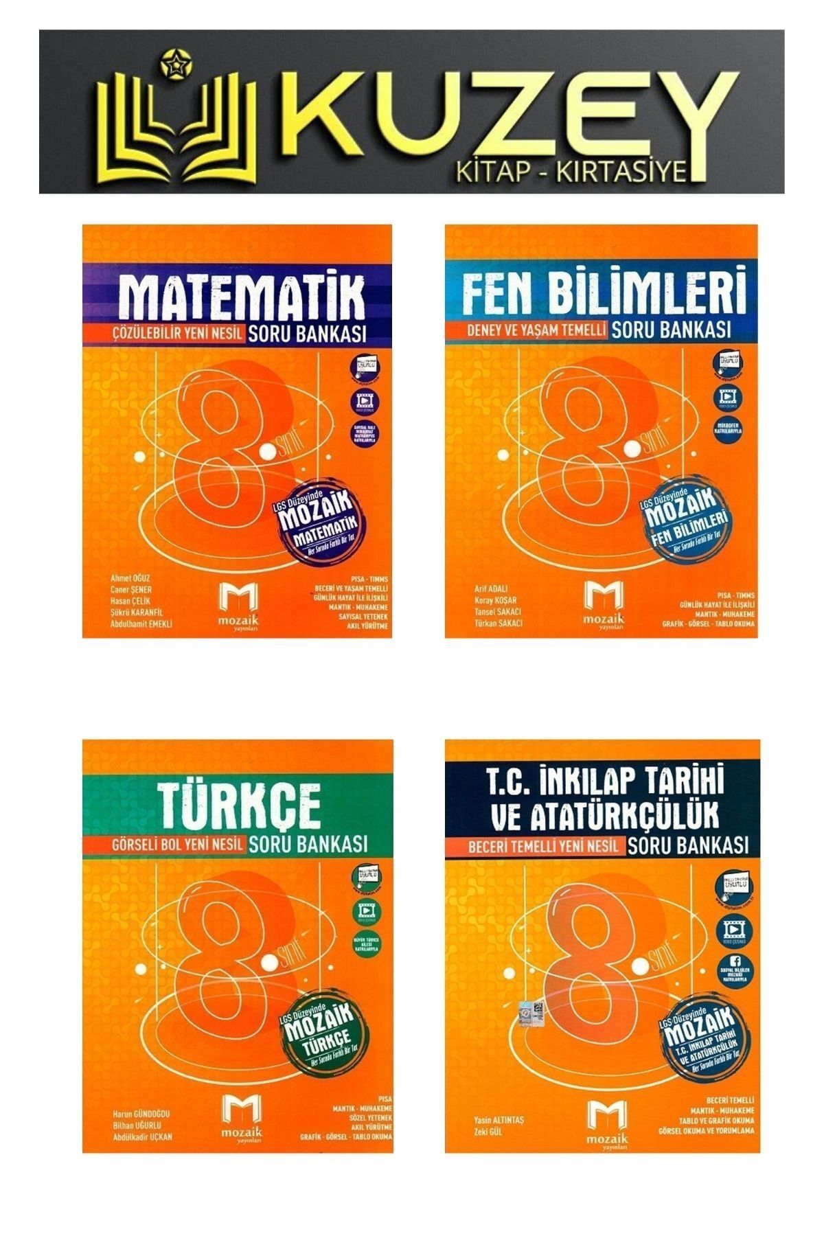 Tudem Yayınları Mozaik 8.sınıf Matematik Fen Bilimleri Türkçe Inkılap Soru Bankası Seti
