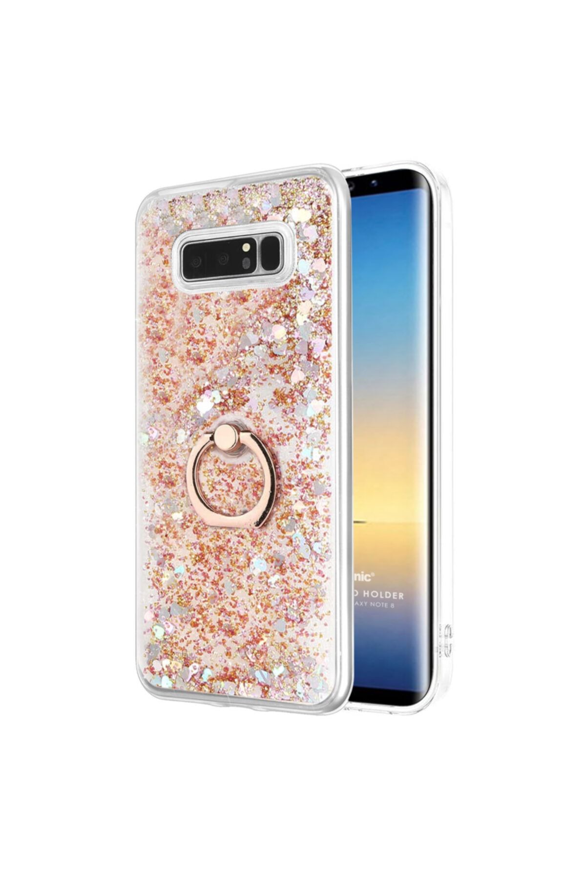 Microsonic Samsung Galaxy Note 8 Kılıf Glitter Liquid Holder Gold