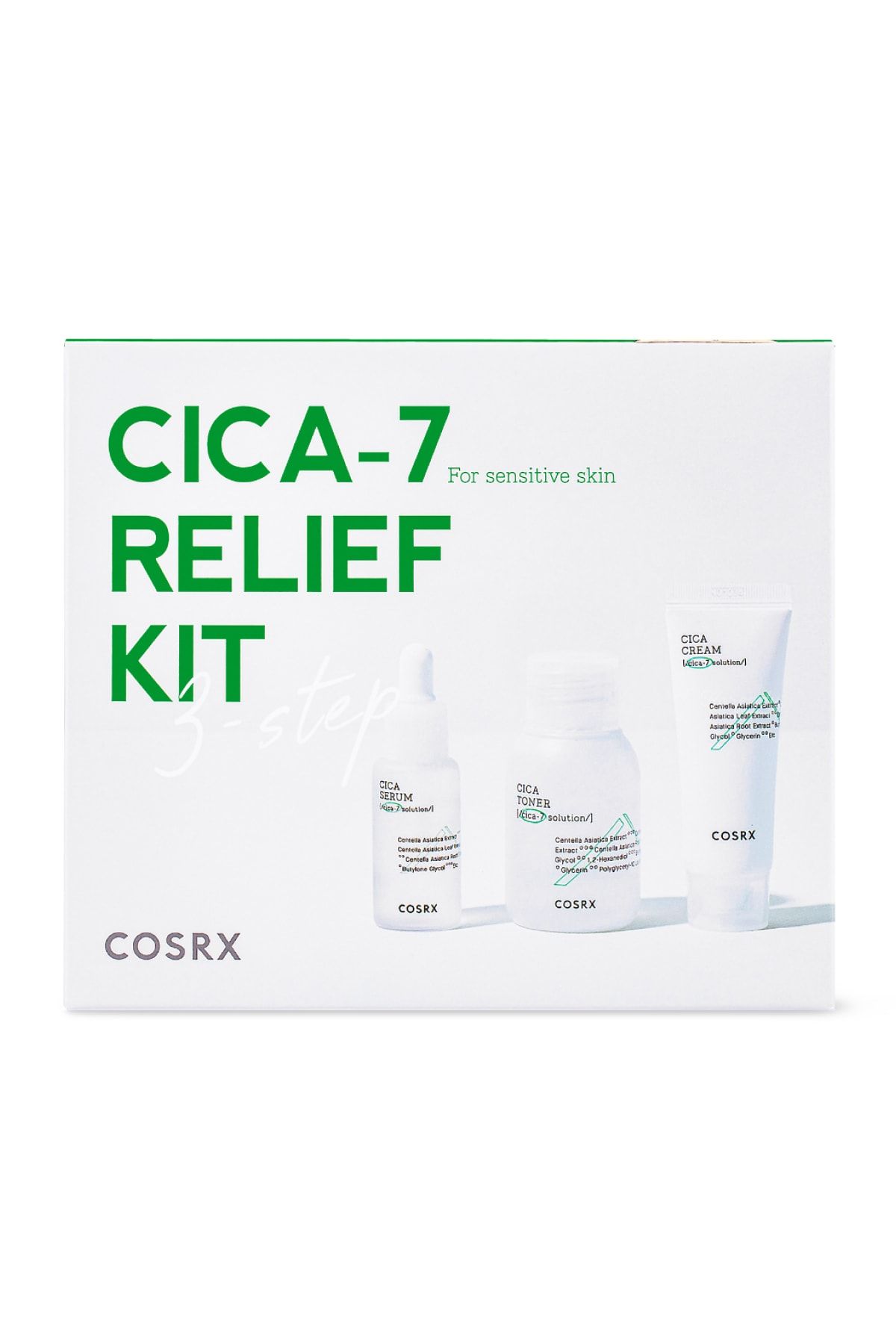Cosrx Cıca 7 Relief Kit - Cilt Bariyeri Onarıcı Cica Set Serum 10ml Toner 30ml Krem 15ml