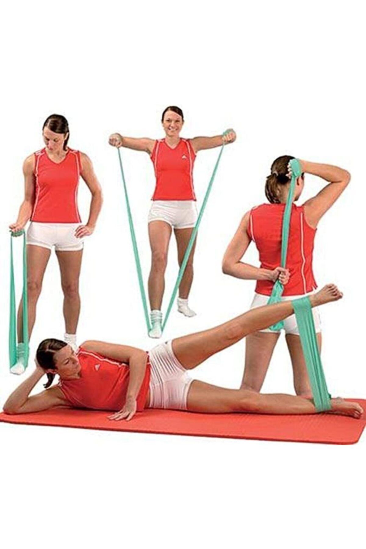 alpanya 1.kalite Pilates Egzersiz Lastiği Yoga Bandı Asorti Plates Bandı Spor Lastiği