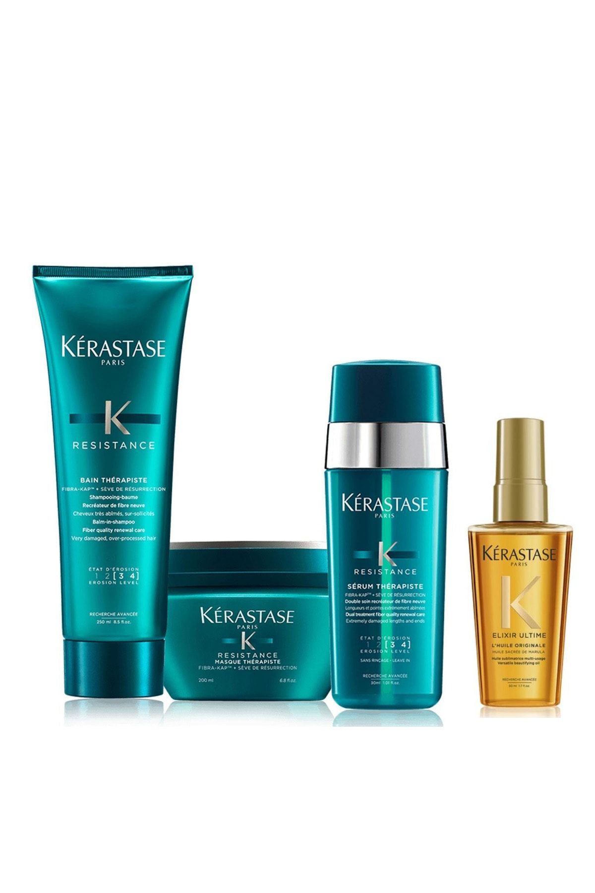 Kerastase Aşırı Yıpranmış Saçlar Için Şampuan 250 Ml + Maske 200 Ml + Serum 30 Ml + Elixir Yağ 50 Ml