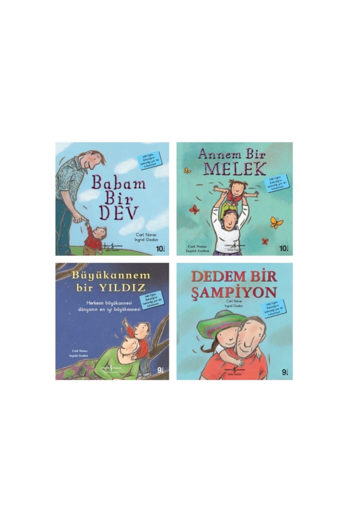 Türkiye İş Bankası Kültür Yayınları Annem Bir Melek-dedem Bir Şampiyon-büyükannem Bir Yıldız-babam Bir Dev-carl Norac 4 Kitap Set
