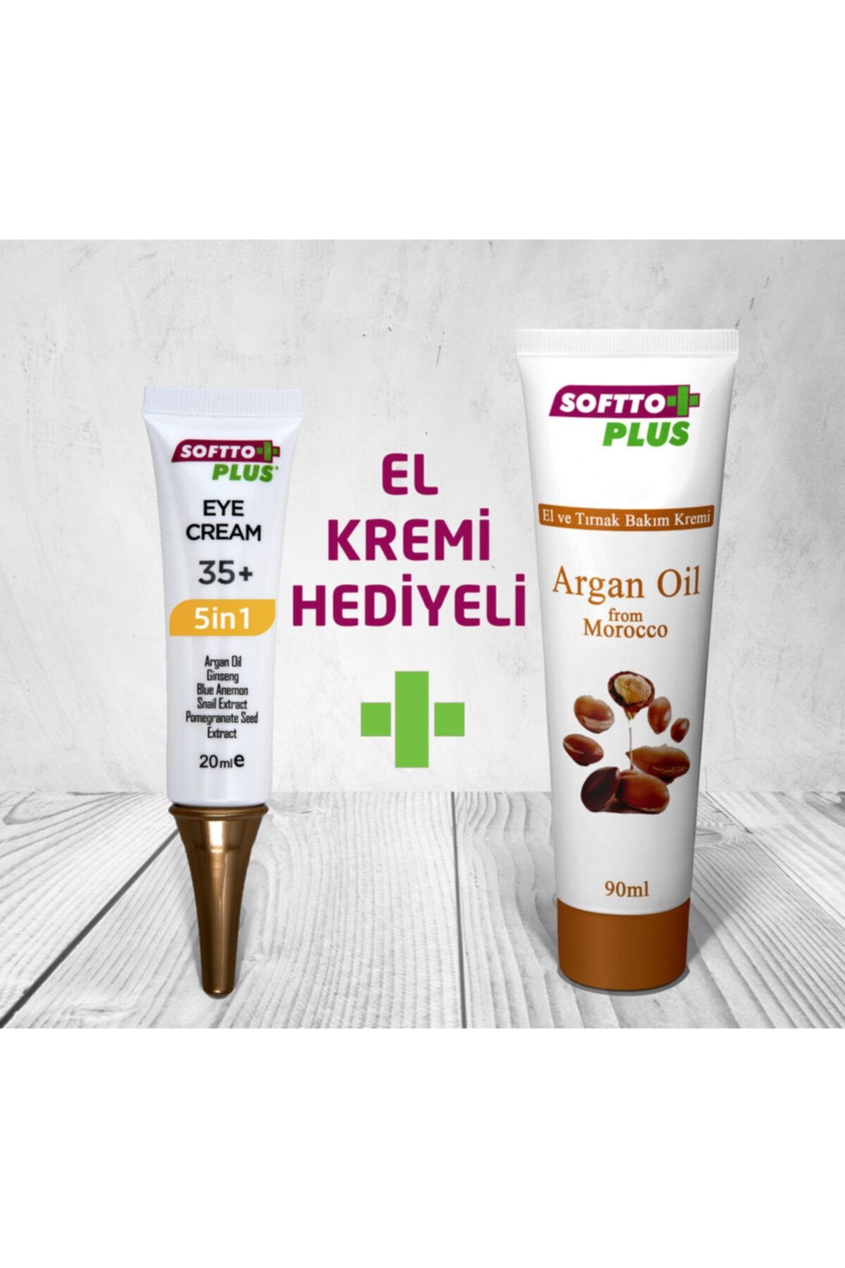 Softo Plus 2 In 1 Göz Çevresi Kremi 20 Ml Argan Yağl El Kremi Hediyeli