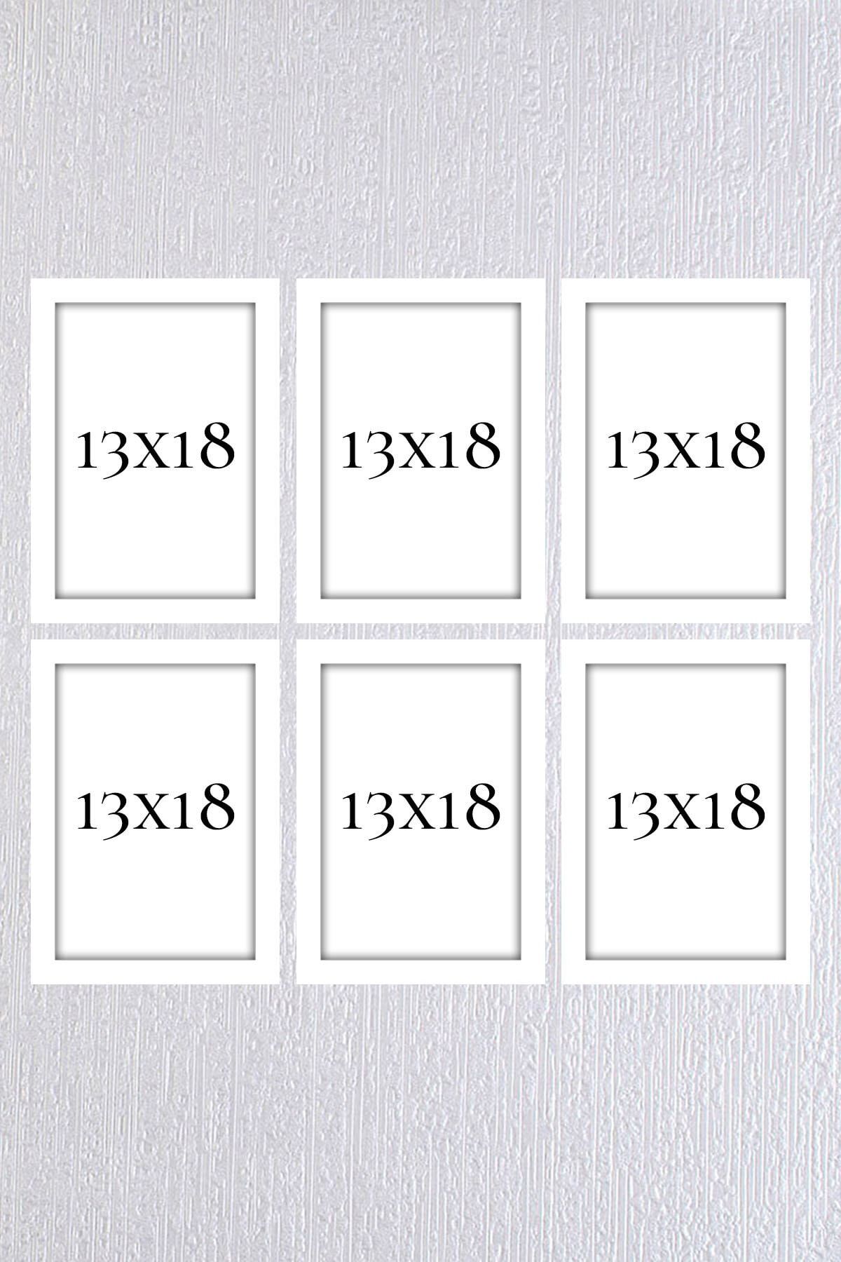 Araste Dekorasyon Beyaz Çerçeve Seti 6 Adet 13x18