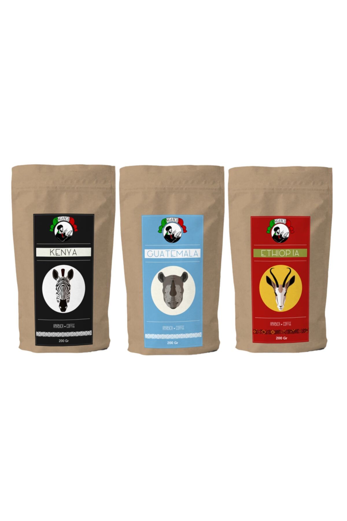 Enganche Coffee Fırsat Paketi Etiyopya & Guatemala & Kenya 3x200 Gram Filtre Kahve
