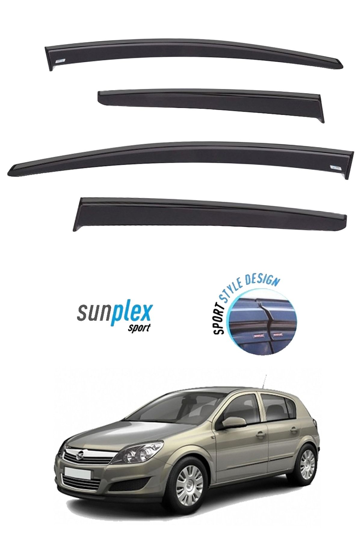 SUNPLEX Opel Astra H Araca Özel Cam Rüzgarlığı Marka Mugen Hb Uyumlu 4'lü