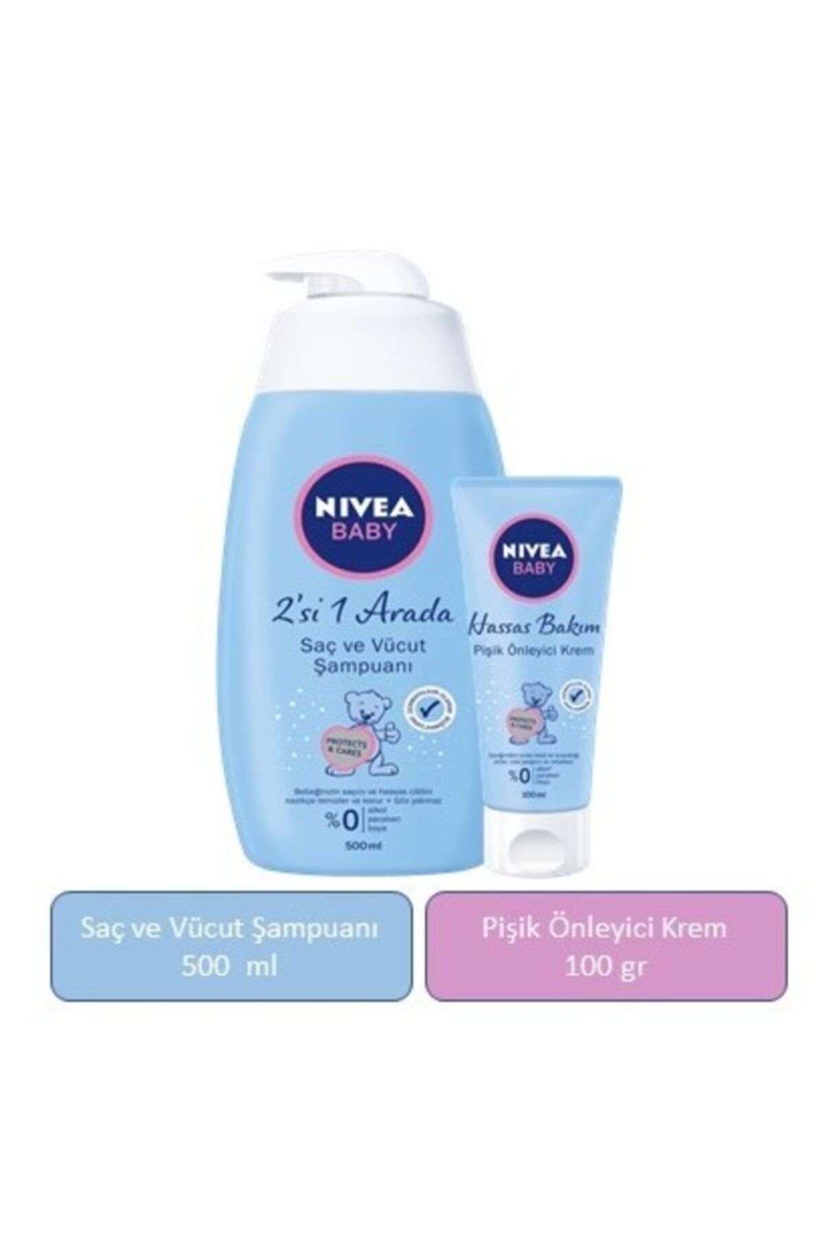 NIVEA Baby Saç Ve Vücut Şampuanı 500 Ml & Nıvea Baby Pişik Kremi 100 Ml