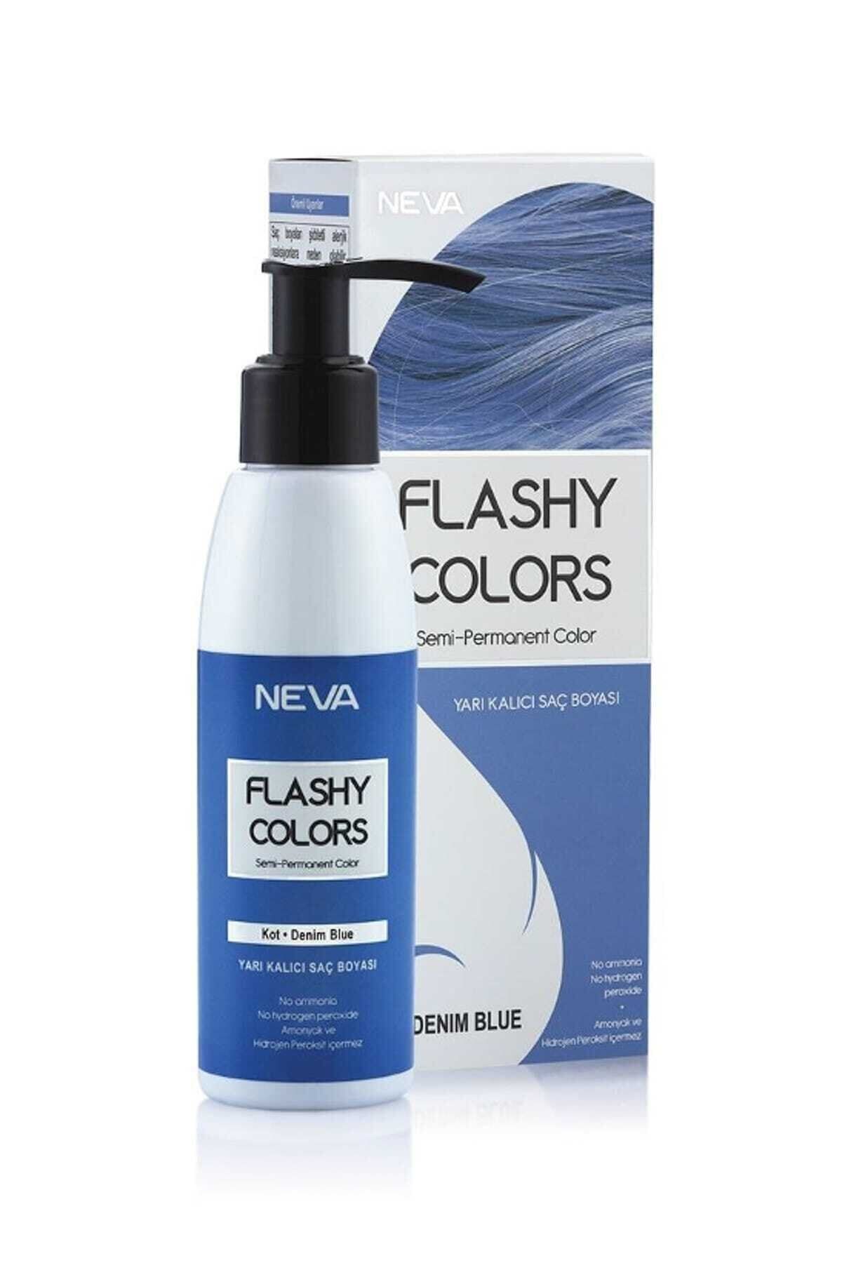 Neva Color Neva Flashy Colors Yarı Kalıcı Saç Boyası Kot - Denım Blue 8698636612654