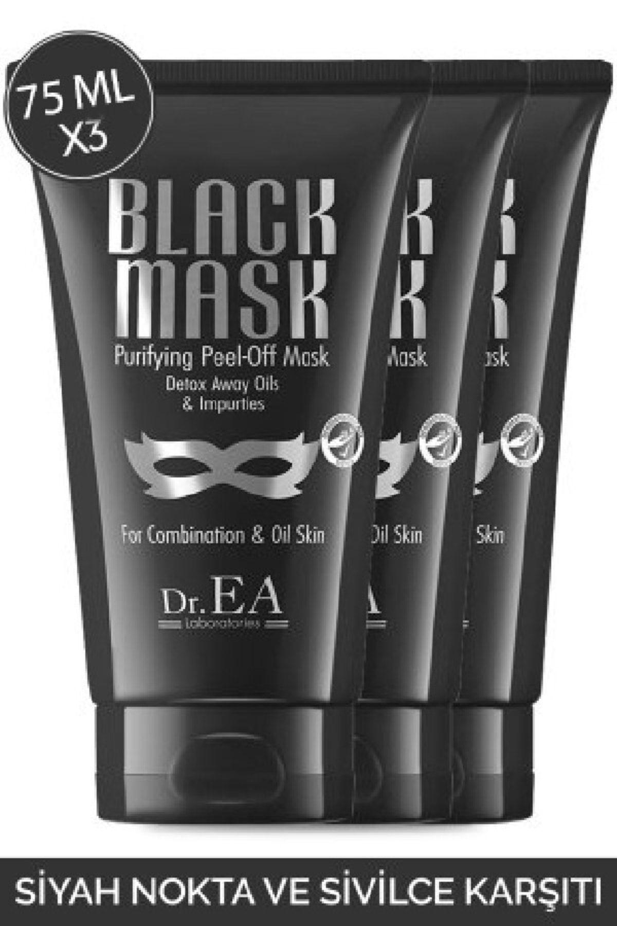 Dr. EA Laboratories Soyulabilir Siyah Maske - Siyah Nokta Ve Sivilce Karşıtı 75 Ml X3'lü Set