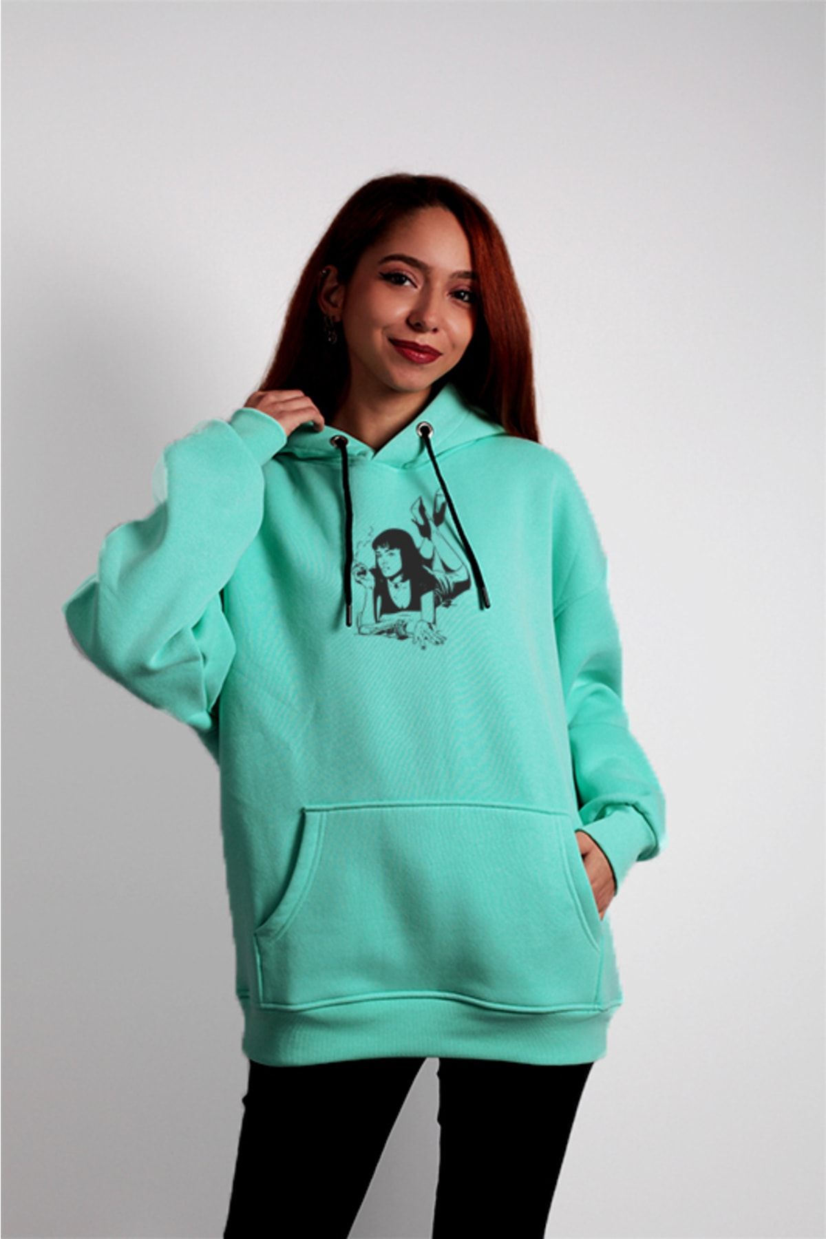 to COSMOS Unisex Oversize Hoodie Mia Wallace Printed Turquoise