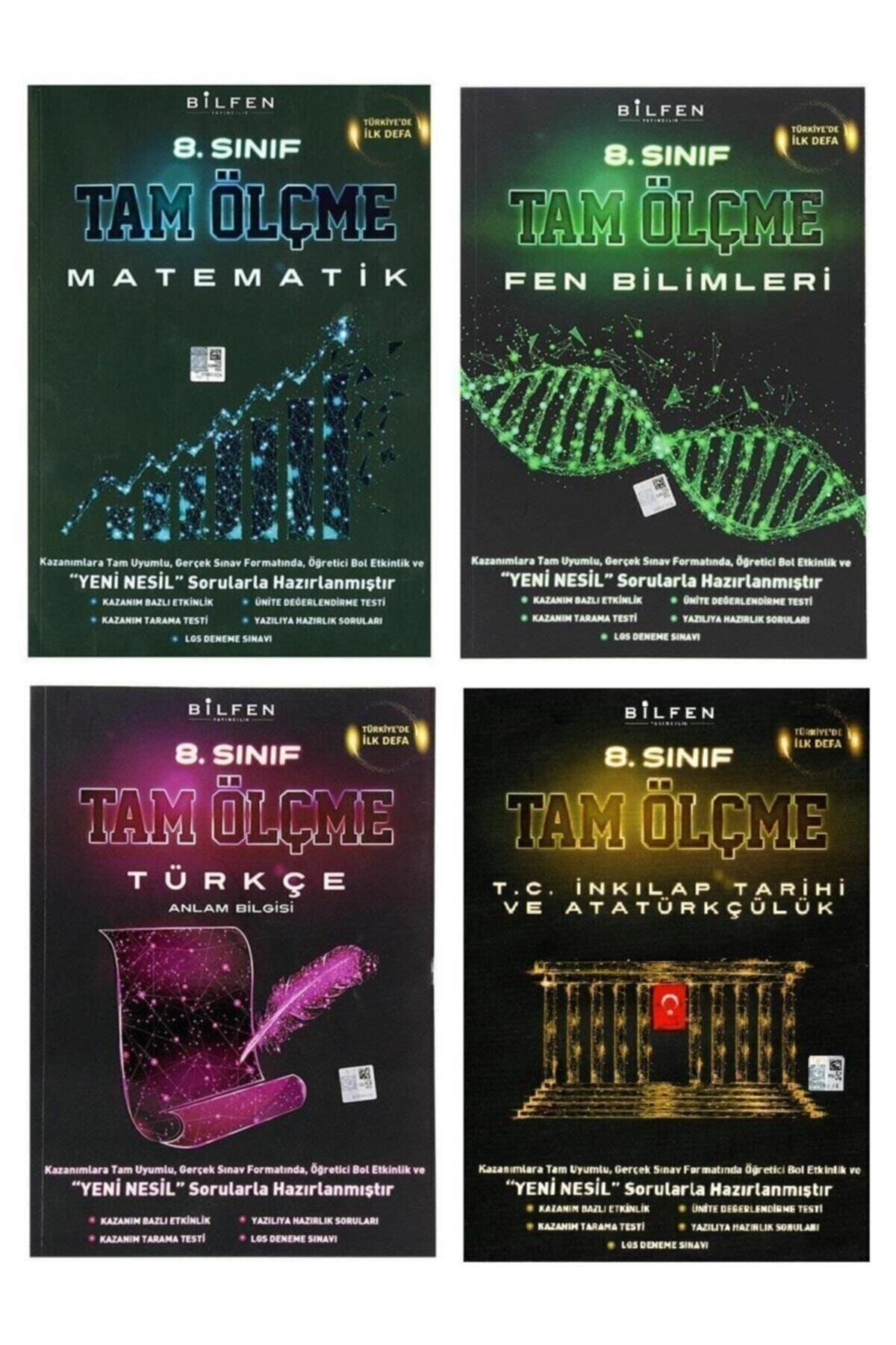 Bilfen Yayıncılık Bilfen 8. Sınıf Matematik Fen Türkçe Inkılap Tarihi Tam Ölçme Seti 4 Kitap