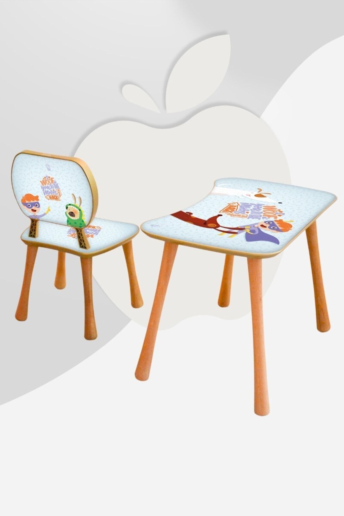 Popcorn Kids Apple Super Hero Sandalyeli Aktivite Masa Seti (2-5 YAŞ)