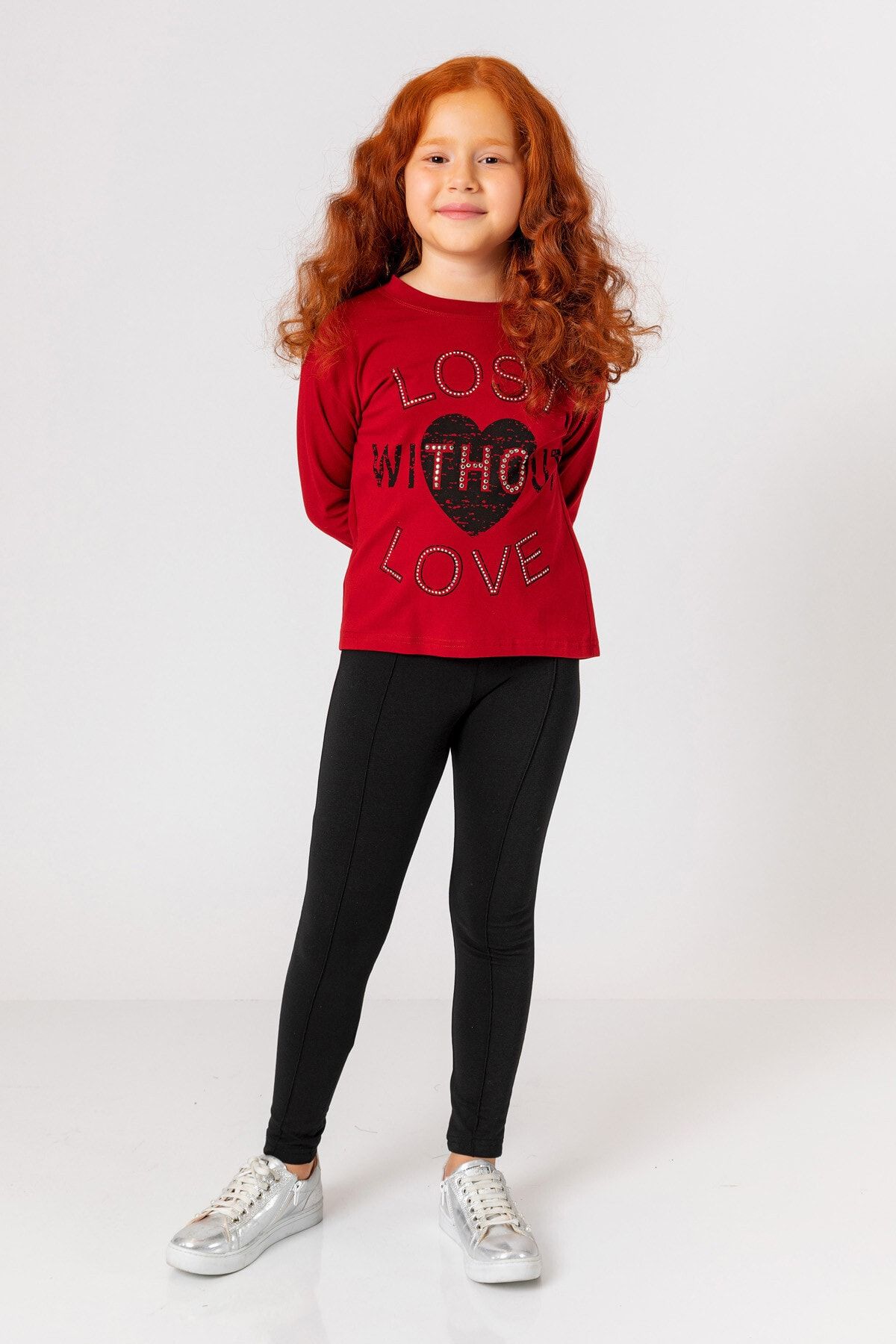 incity Kız Çocuk Kalp Baskılı Sweatshirt