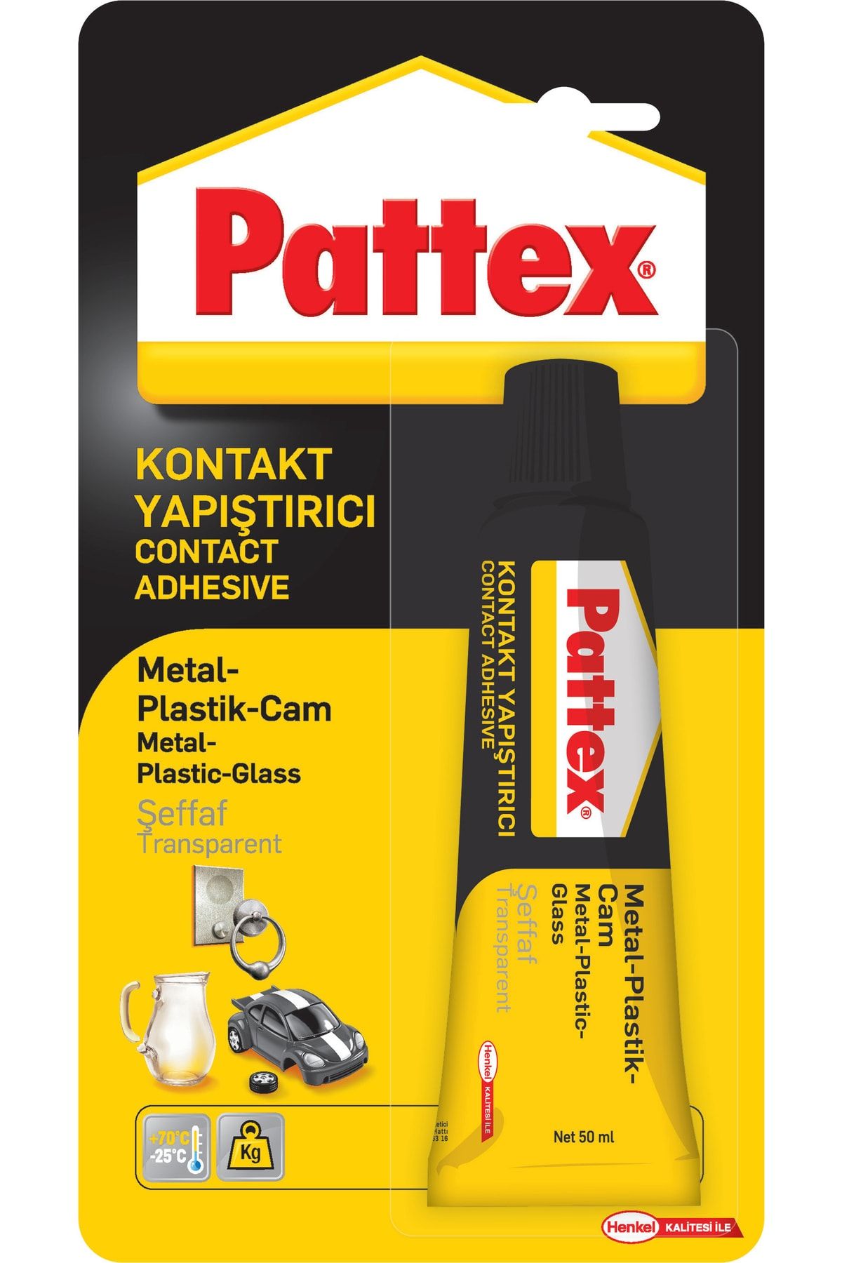Pattex Şeffaf Poliüretan ( Metal , Plastik , Cam ) Kontakt Yapıştırıcı 50 Gr