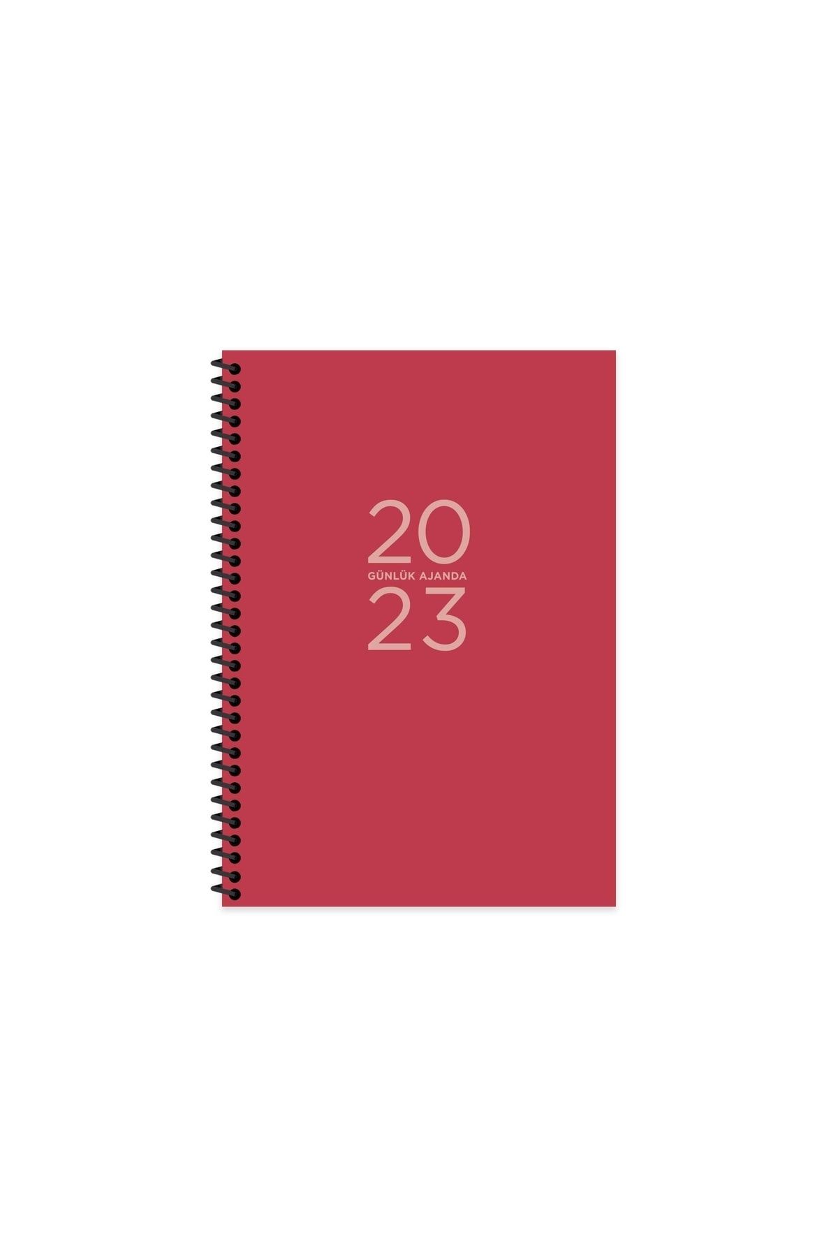 Keskin Color 2023 Günlük Spiralli Ajanda Kırmızı 17x24