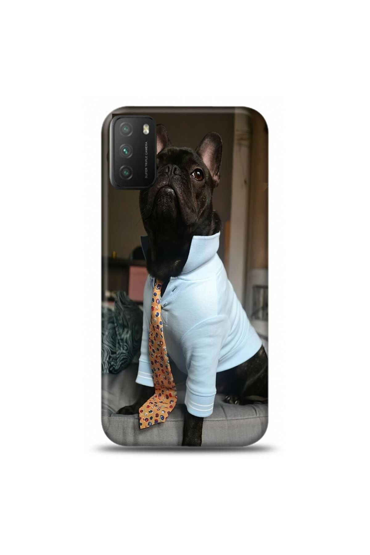 Ren Geyik Xiaomi Poco M3 Uyumlu Kıyafetli Buldog Köpek Tasarımlı Telefon Kılıfı Y-ukpk023