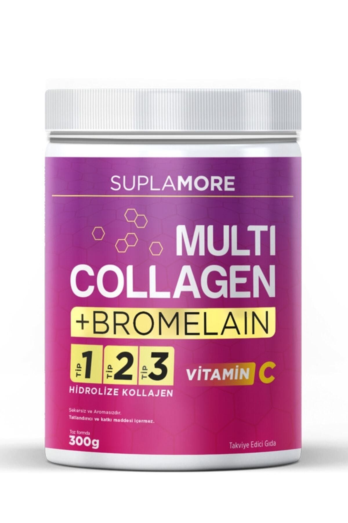 Suplamore Kolajen Multi Collagen & Bromelain Tip1 Tip2 Tip3 Hidrolize Kolajen Powder 300gr.