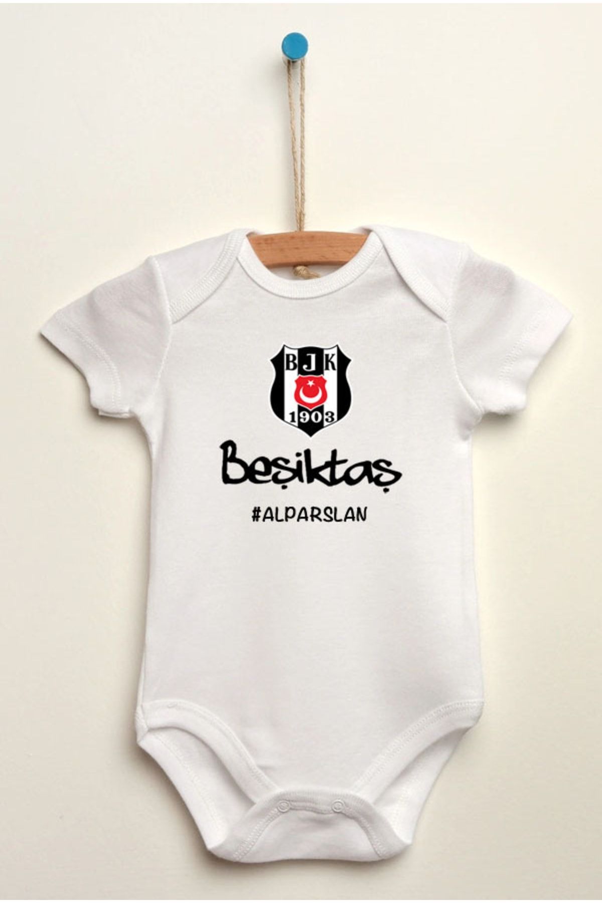 Beşiktaş Yavru Kartal Isme Özel Beyaz Bebek Body Zıbın