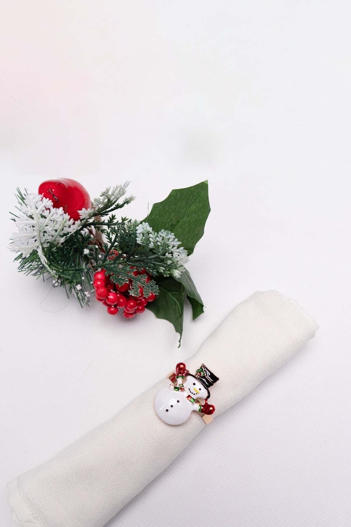 Karaca Home New Year Yılbaşı Snowman 2'li Peçete Yüzüğü