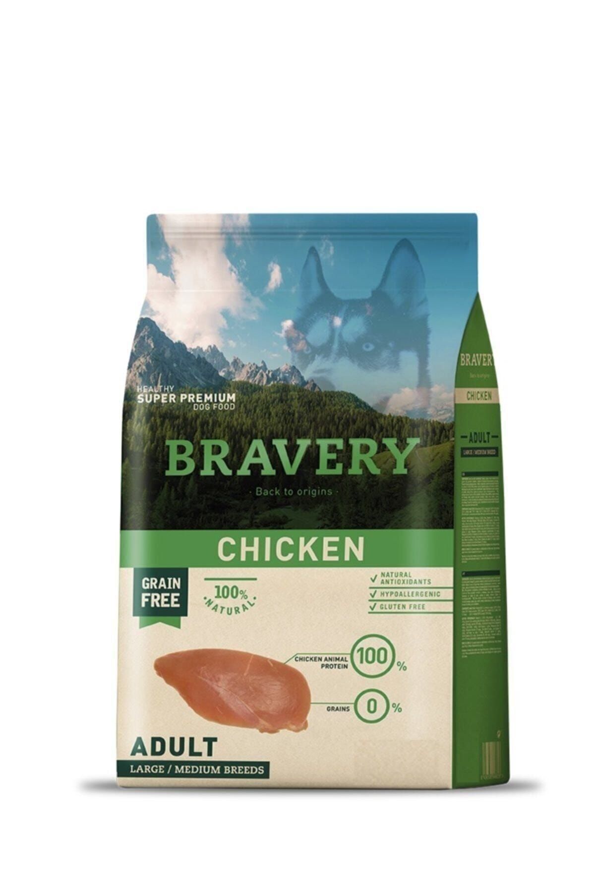 Braven Bravery Adult Chicken Tahılsız Tavuklu Büyük Ve Orta Irk Yetişkin Köpek Maması 4 Kg