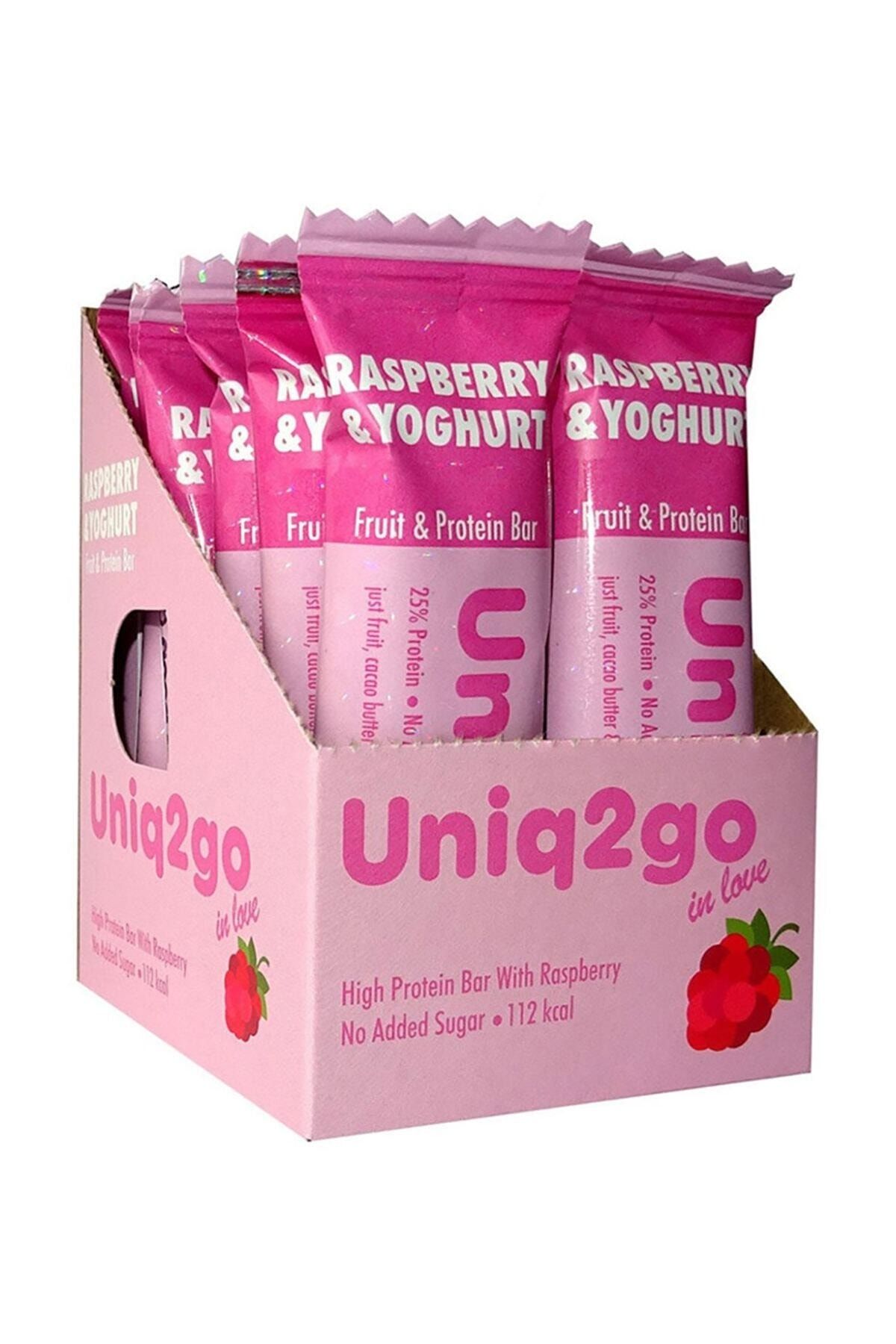 Uniq2go In Love Yoğurt Aromalı Ve Ahududulu Protein Bar 32 gr 12 Adet