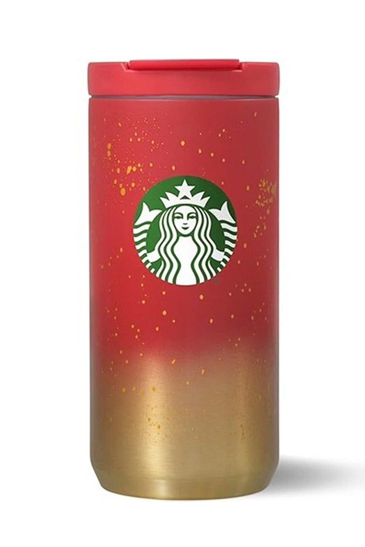Starbucks Altın Kırmızı Geçişli Çelik Termos - 473ml