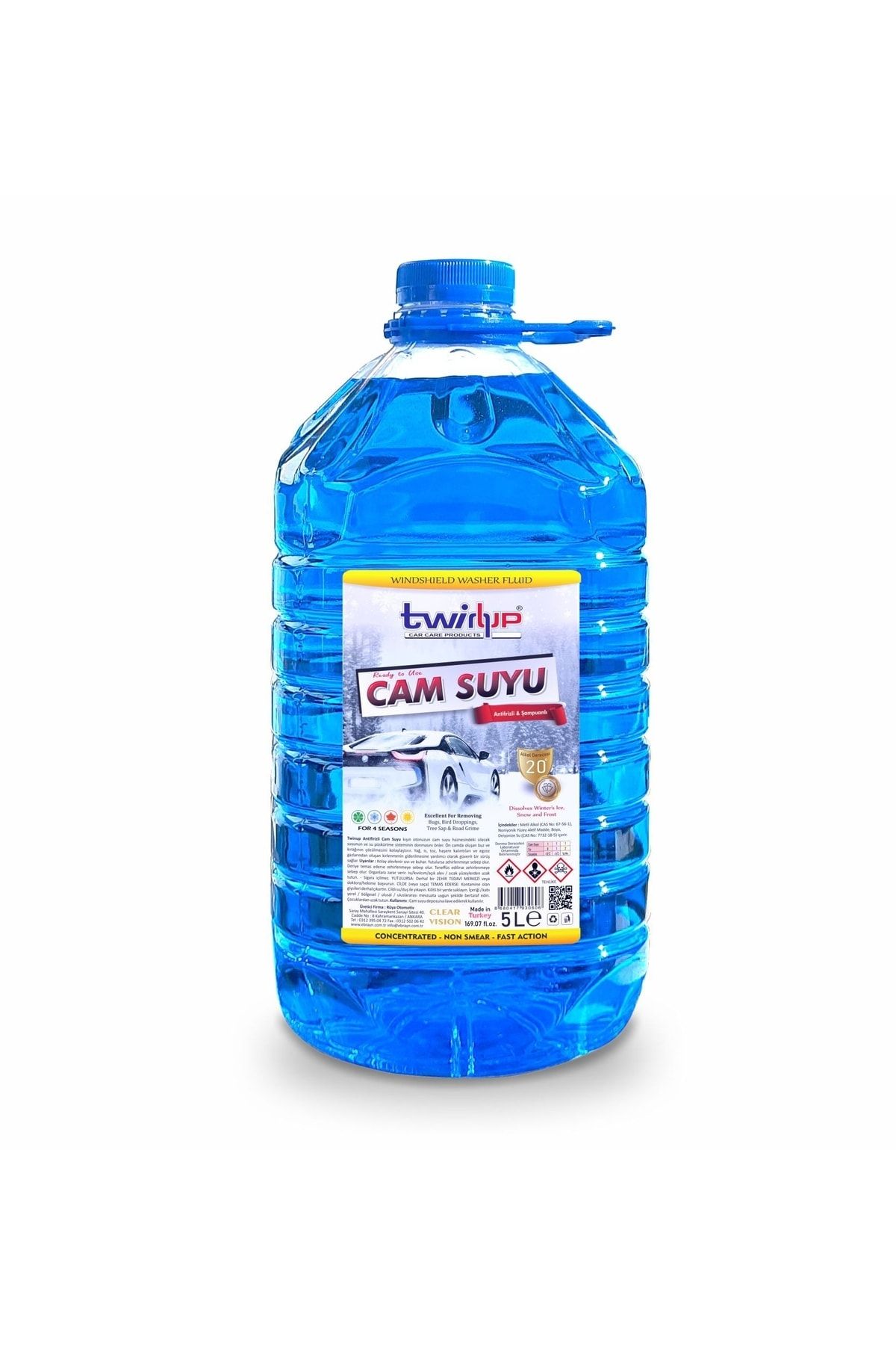TWİN UP Twinup Cam Suyu Antifrizli Ve Şampuanlı 20 Derece 5 Lt