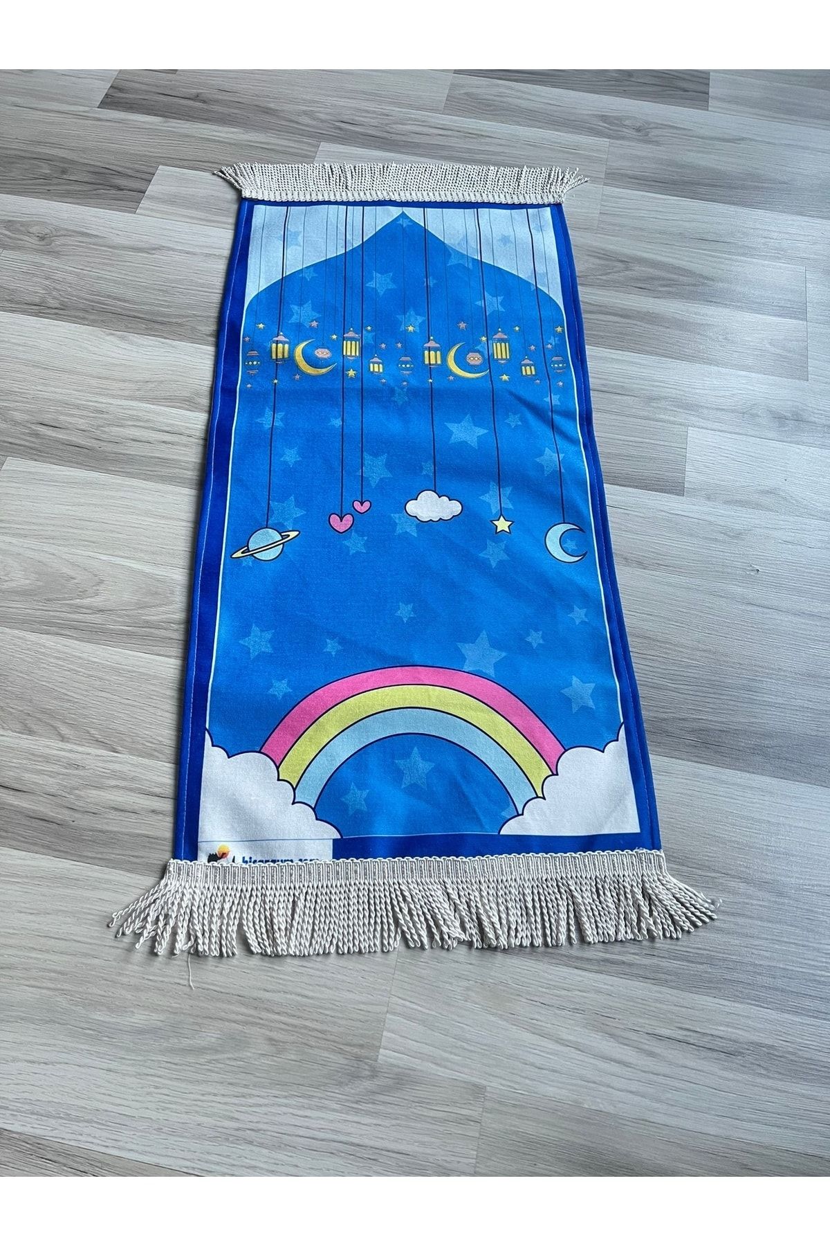 hicazavm Büyük Boy Dijital Baskı Altı Astarlı Namaz Dua Ibadet Çocuk Seccadesi (3-10 Yaş) 43x90 cm