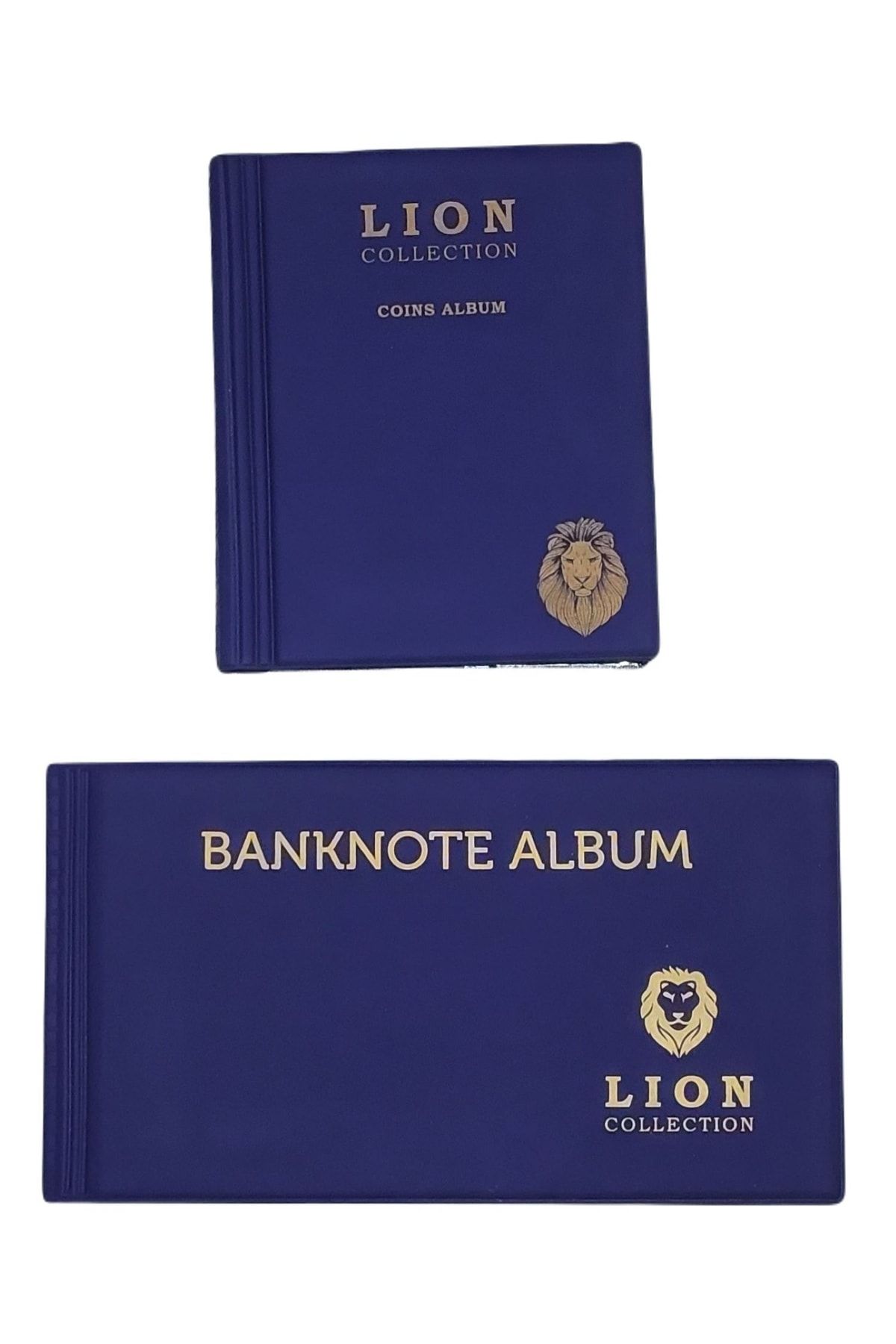 Lion Cep Albümü Seti-madeni Ve Kağıt Para Cep Albümü 2 Li, Mavi Renk