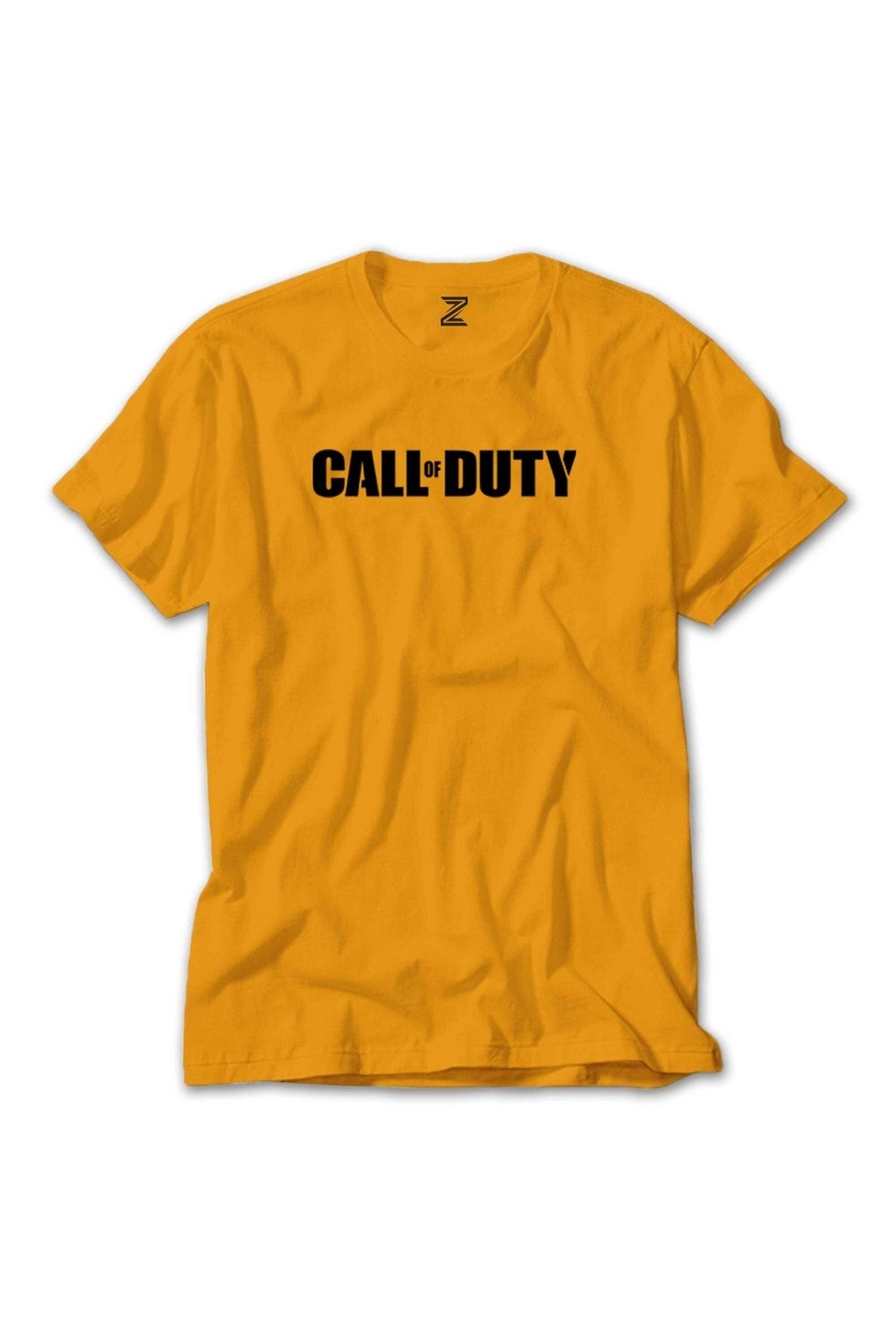Z zepplin Call Of Duty Black Text Sarı Tişört