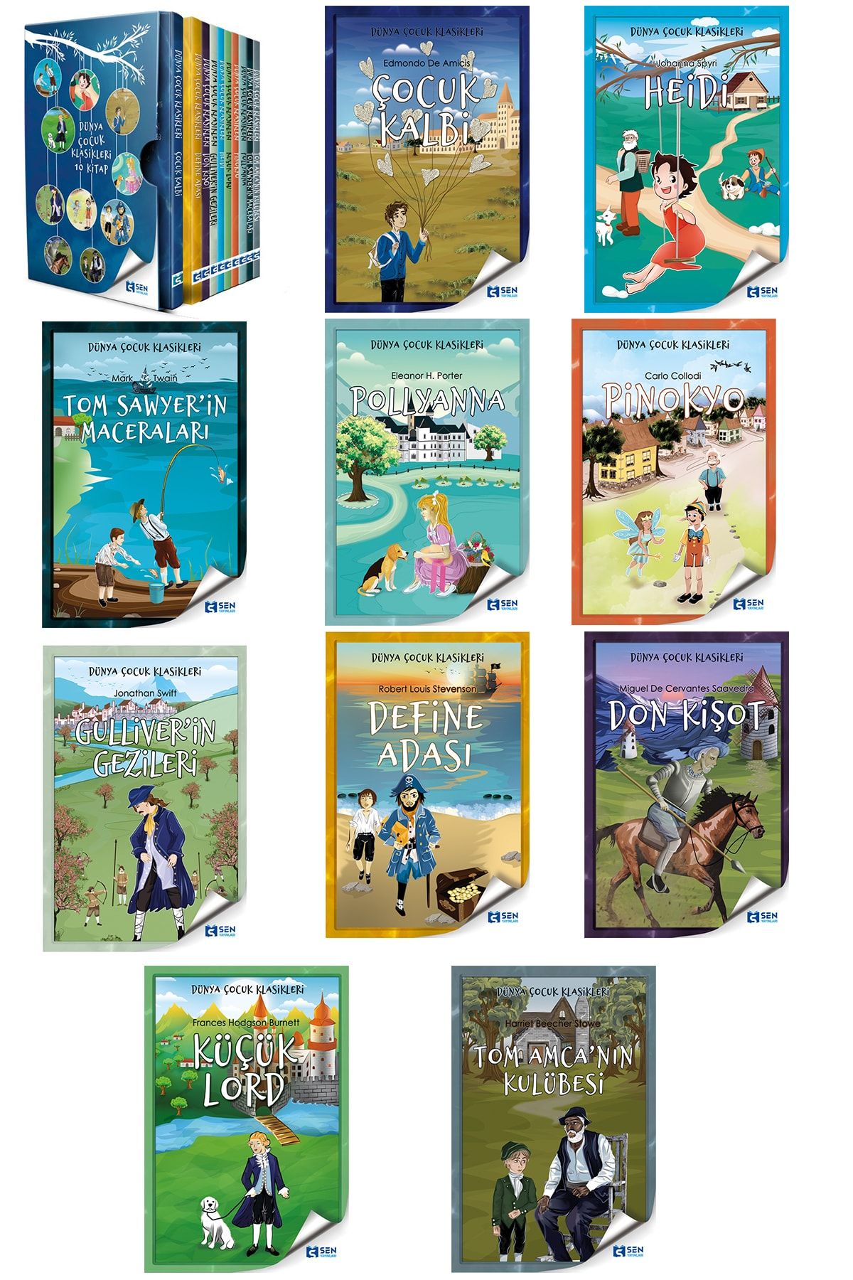 SEN YAYINLARI Dünya Çocuk Klasikleri 10 Kitap Seti Kutulu