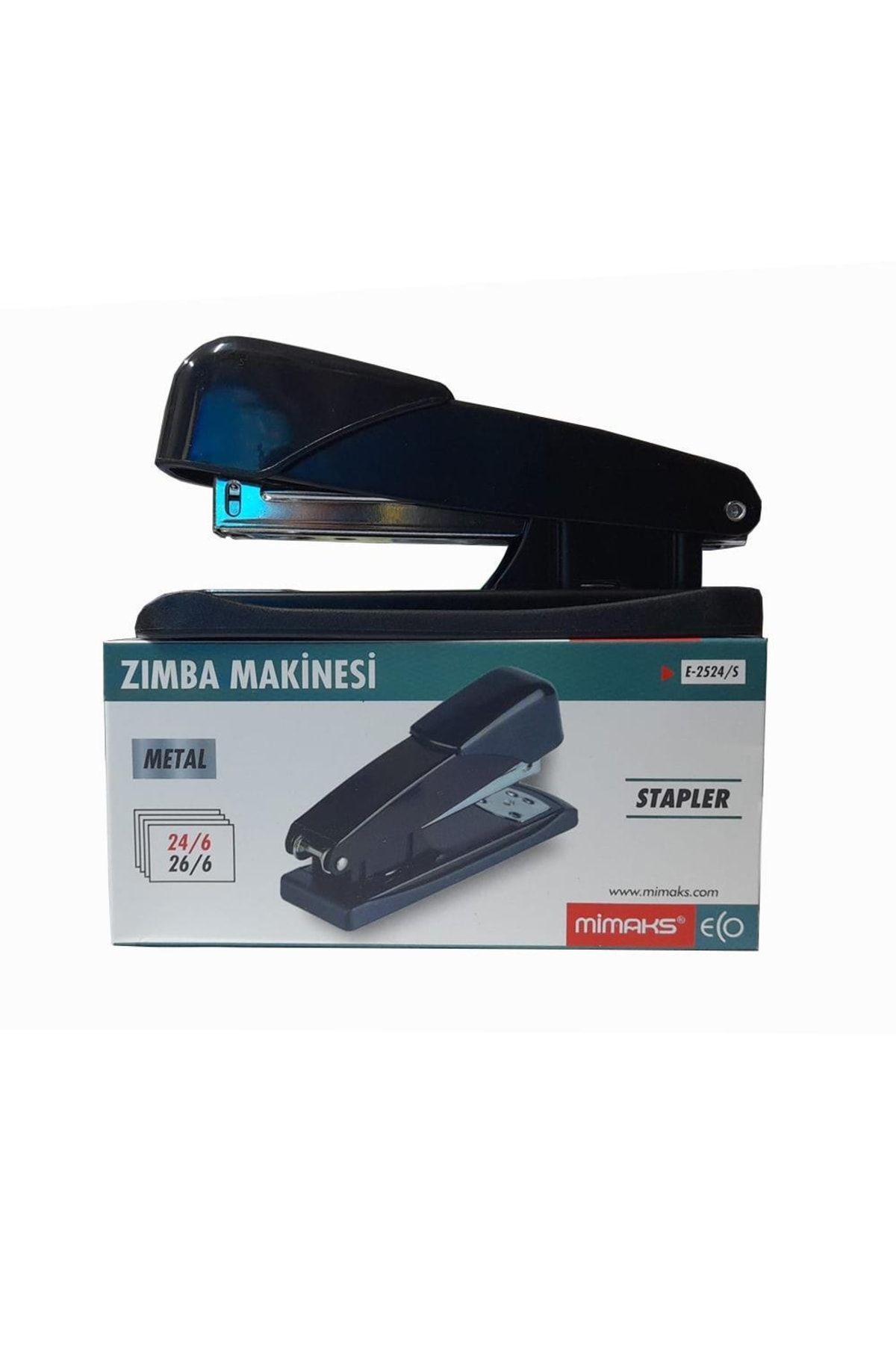 Mimaks Zımba Makinesi Metal Siyah Stapler 24/6 1 Adet Büyük Zımba Makinası 25-30 Sayfa