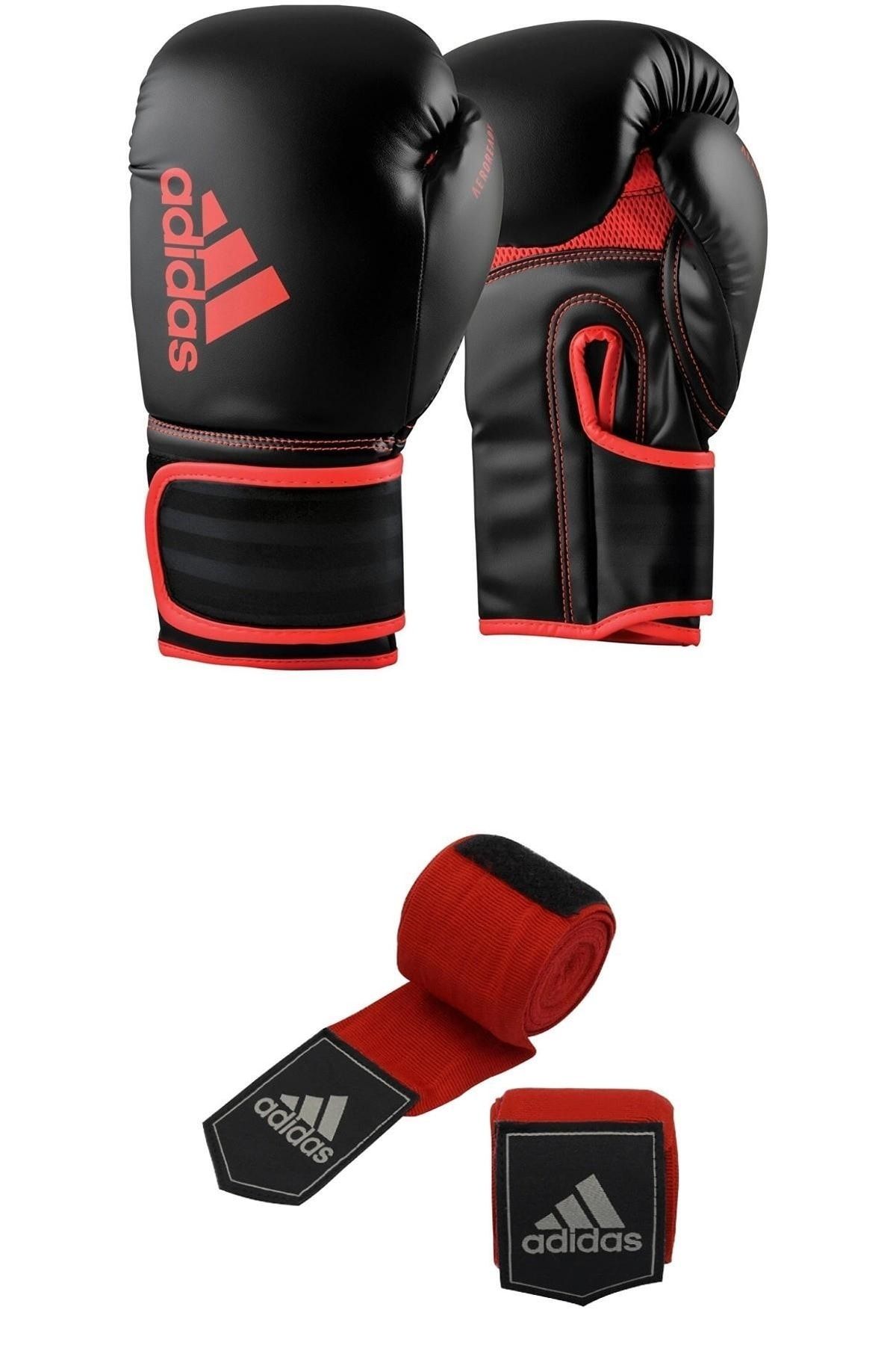 adidas Adıh80 Hybrid80 Antrenman Boks Eldiveni Kırmızı Boxing Gloves Ve Bandaj Boks Bandajı 3