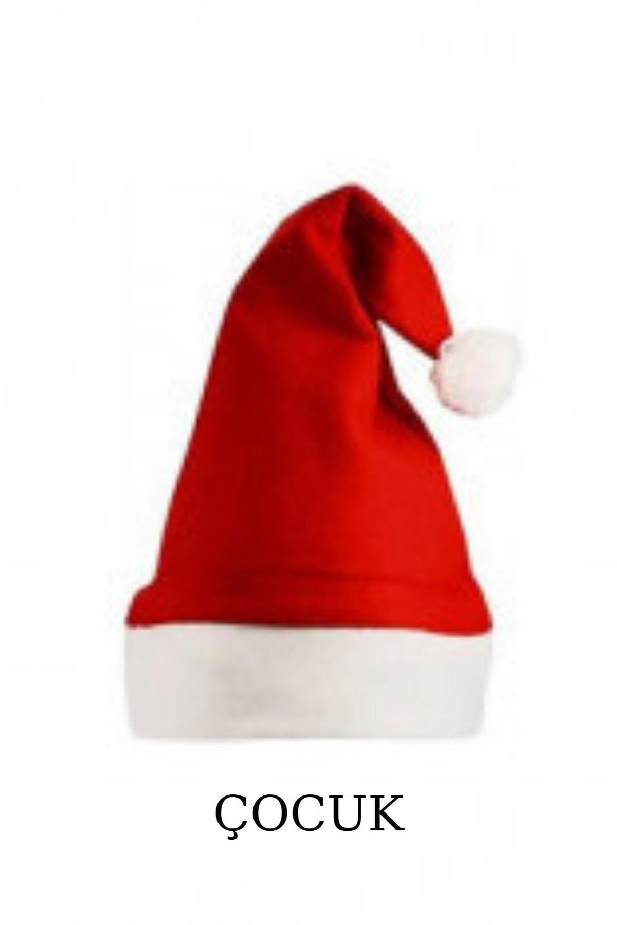 Genel Markalar Kırmızı Polar Yeniyıl Yılbaşı Noel Baba Şapkası Çocuk Boy