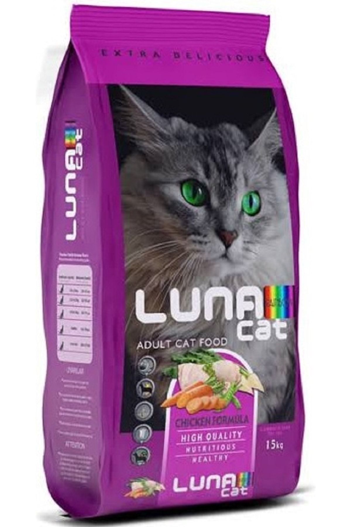 Luna Cat Rainbow Tavuklu Yetişkin Kedi Maması (15 Kg)