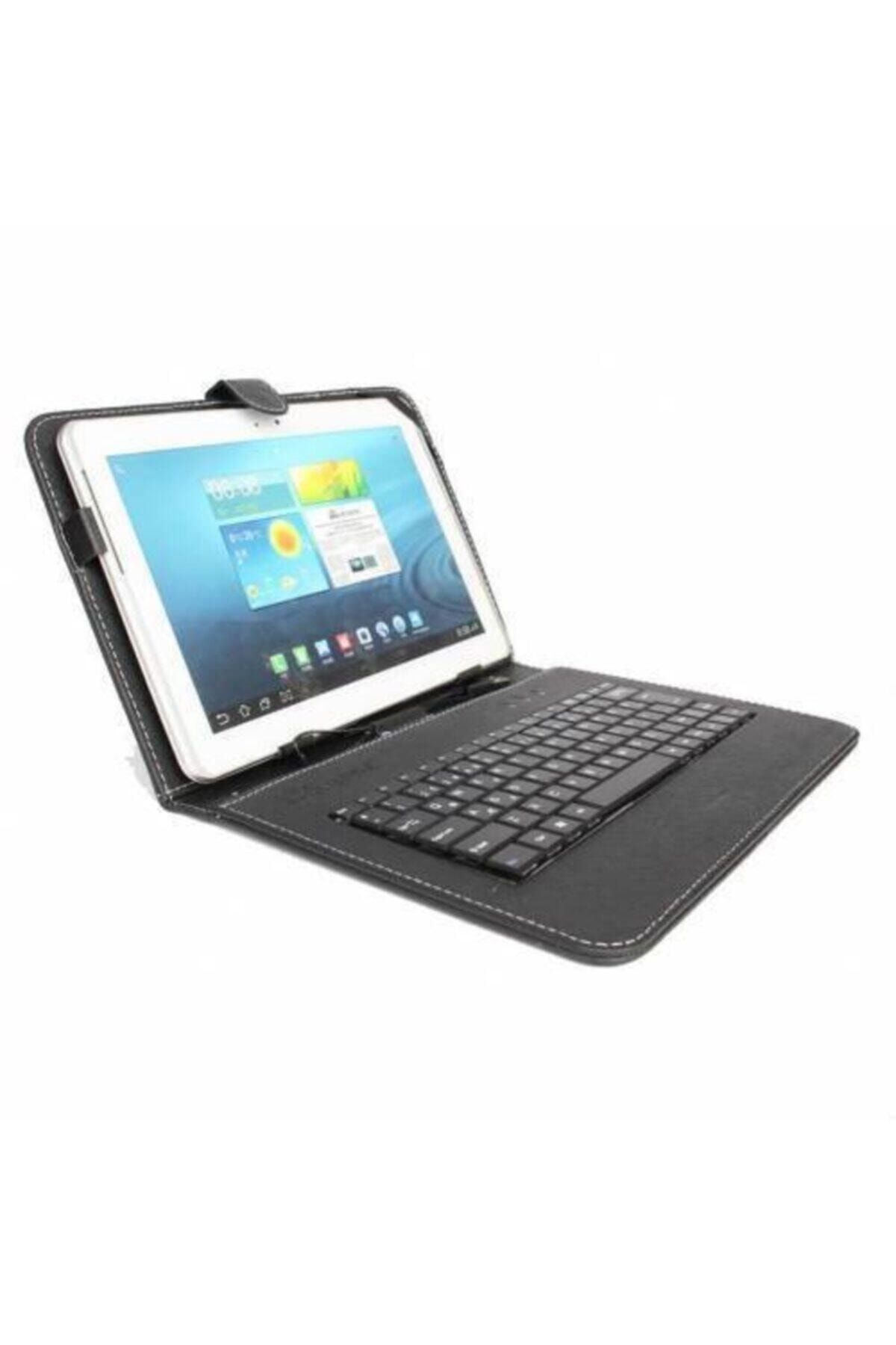Inovaxis Universal Klavyeli Mikro Usb Girişli Tablet Kılıfı 7'inch Siyah-type-c Dönüştürücü Hediyeli