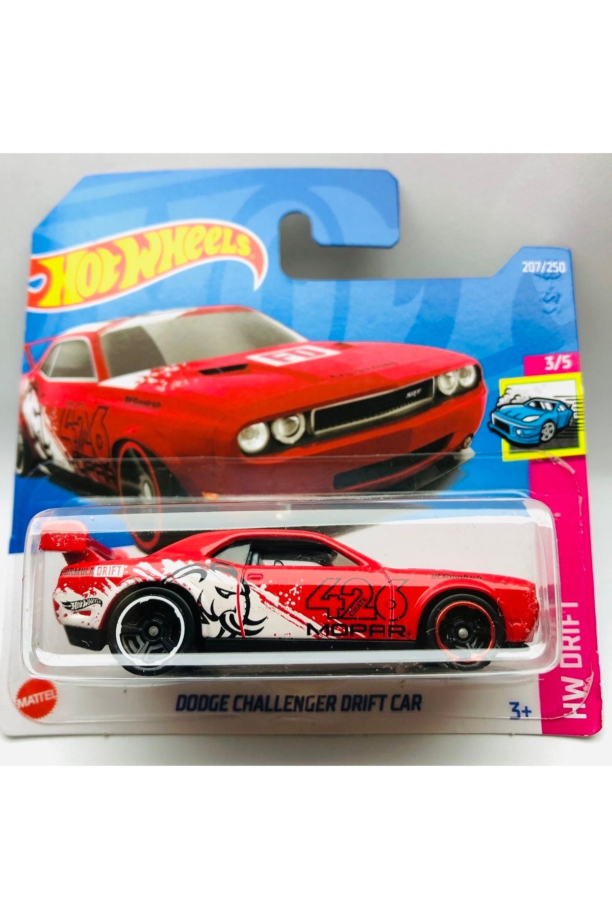 HOT WHEELS New - Yeni Dodge Challenger Drift Car Red 1:64 Ölçek Hotwheels Marka 3/5