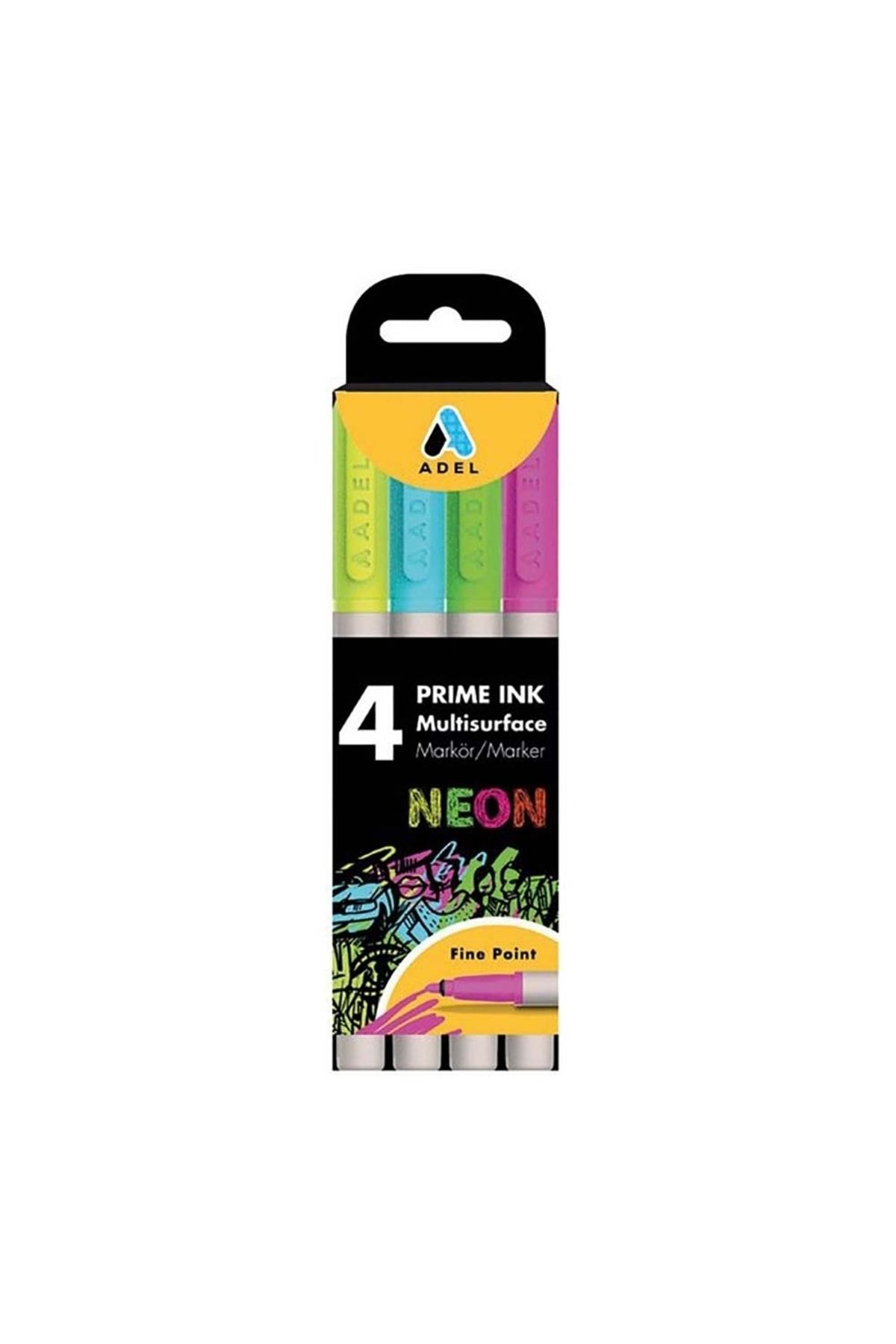 Adel Prime Ink Multisurface 4’lü Marker Neon