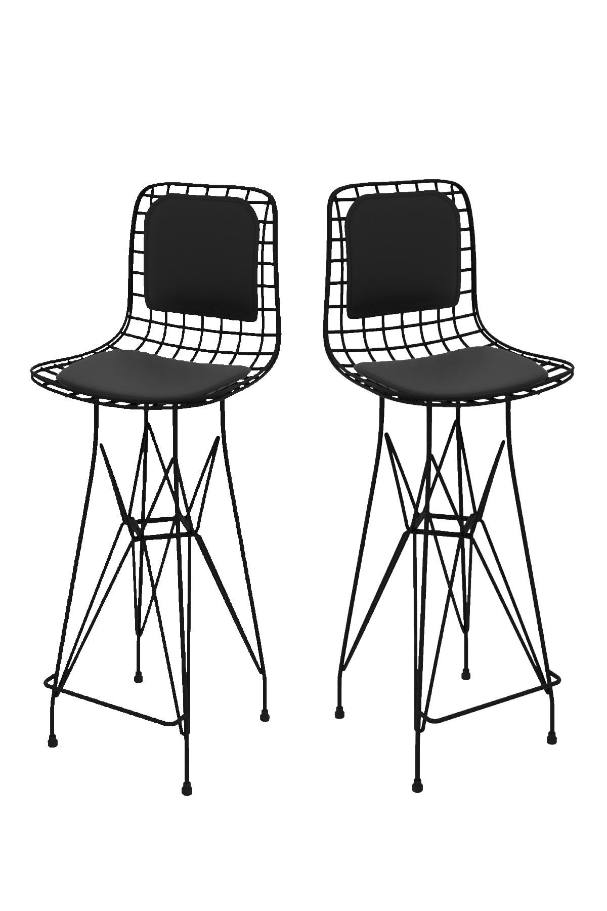 Kenzlife Knsz Tel Bar Sandalyesi 2 Li Mağrur Syhsyh Sırt Minderli 65 Cm Oturma Yüksekliği