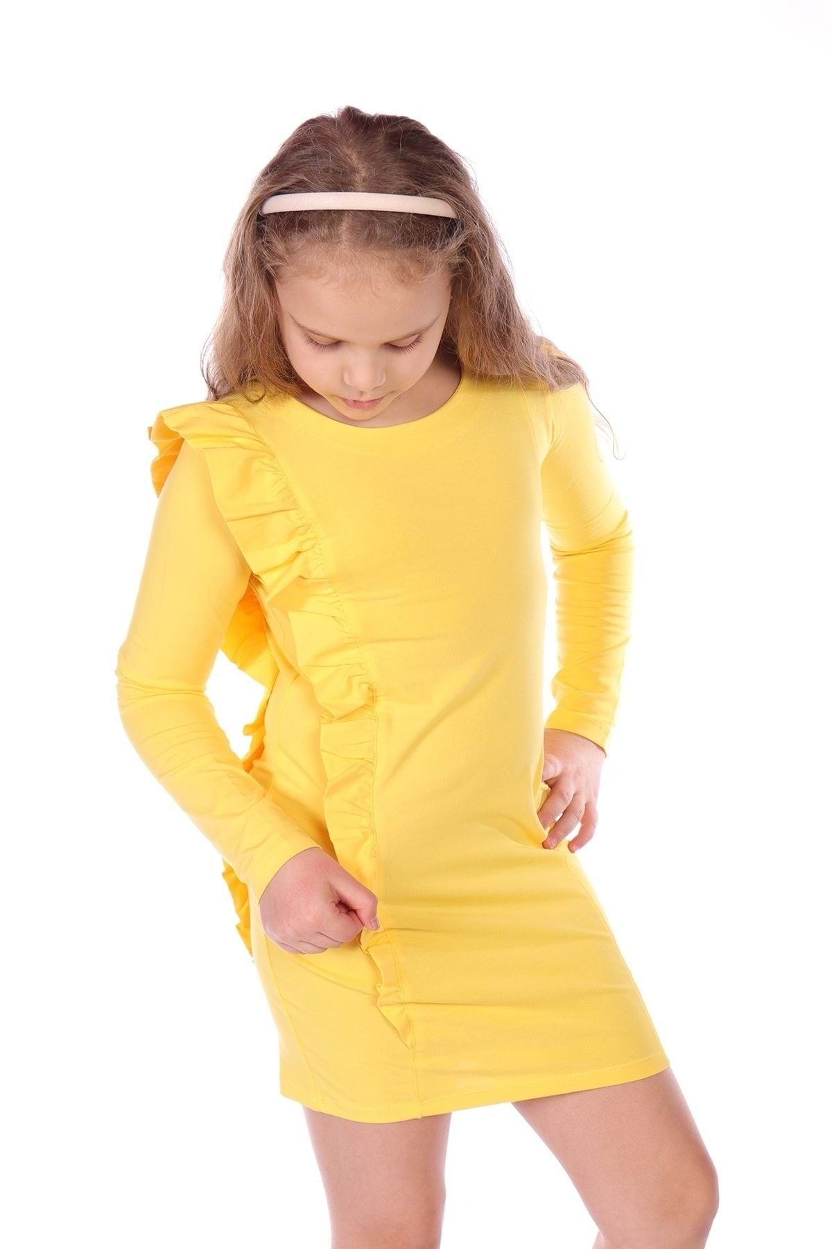 Toontoy Kız Çocuk Fırfır Detaylı Elbise