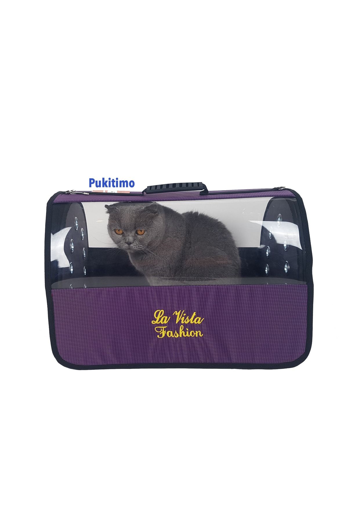 Flybag Şeffaf Kedi Çantası - Jumbo Kedi Köpek Taşıma Çantası - Mor_0