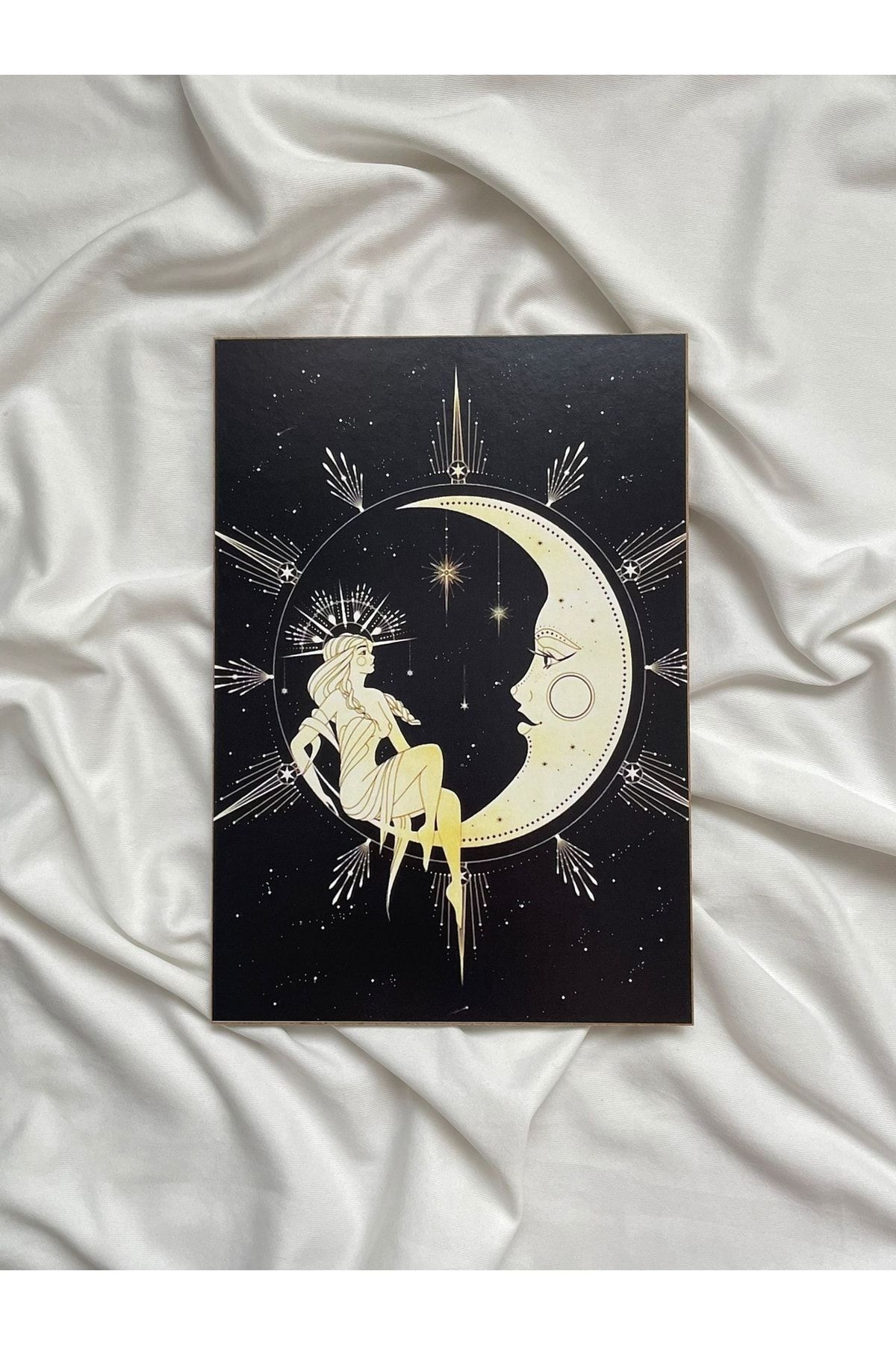 Planet Butik Moon And Girl Mini Ahşap Poster