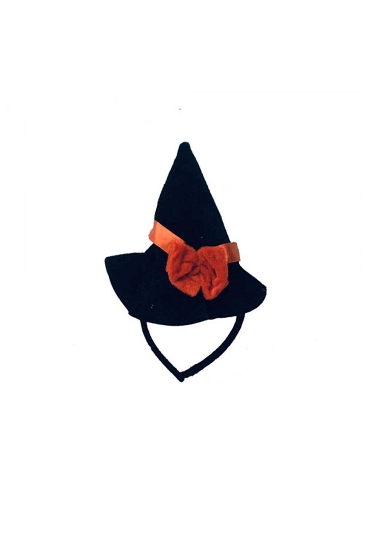 doop Cadılar Bayramı Siyah Şapkalı Taç Cadı Şapkası